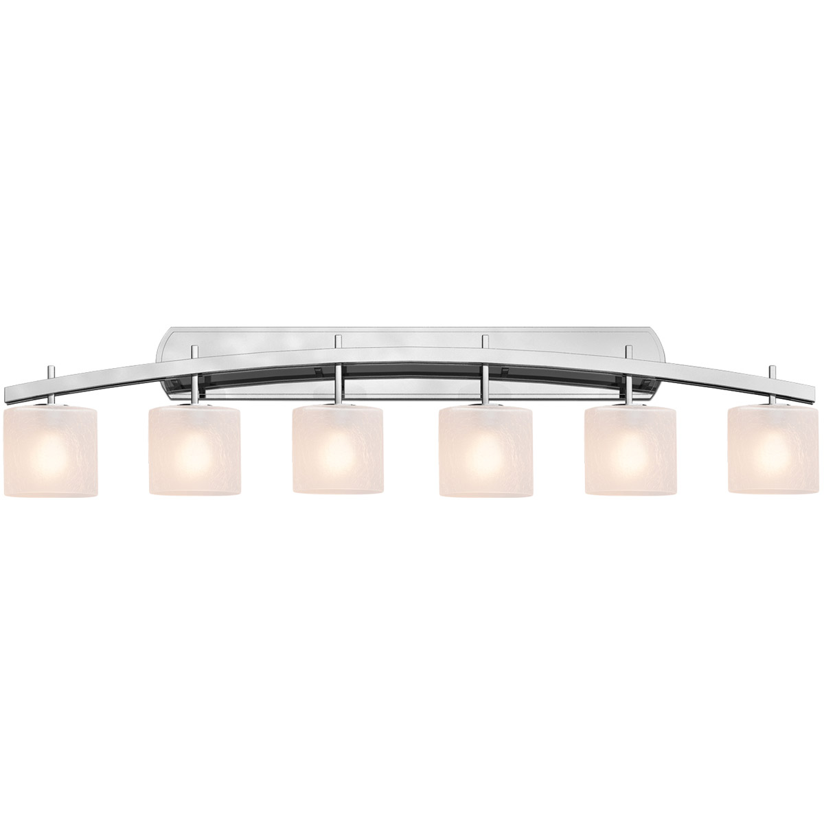 Fusion LED 55.75 inch Brushed Nickel Bath Bar Wall Light in 4200 Lm LED, Square Flared, Mercury Fusion, Archway