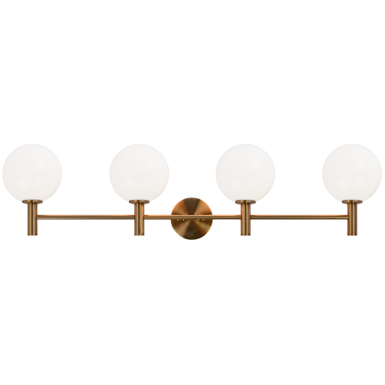 Cosmo 1 Light 36 inch Aged Gold Brass Wall Sconce Wall Light in Aged Gold Brass and Opal Glass