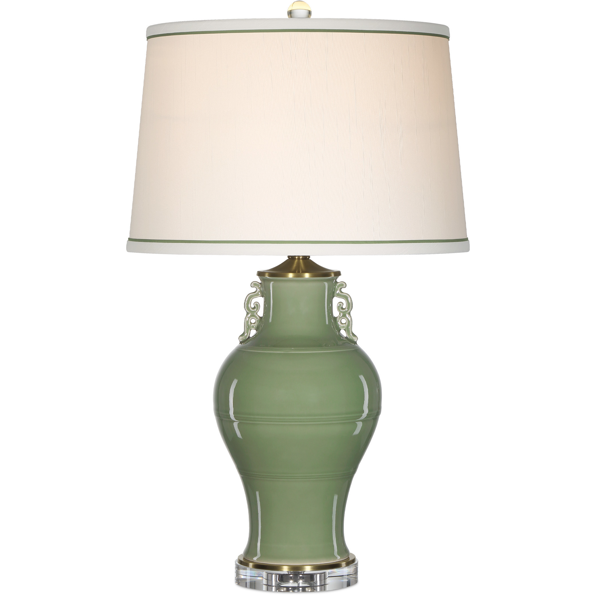 Londonderry 27.25 inch 150 watt Green and Clear Table Lamp Portable Light