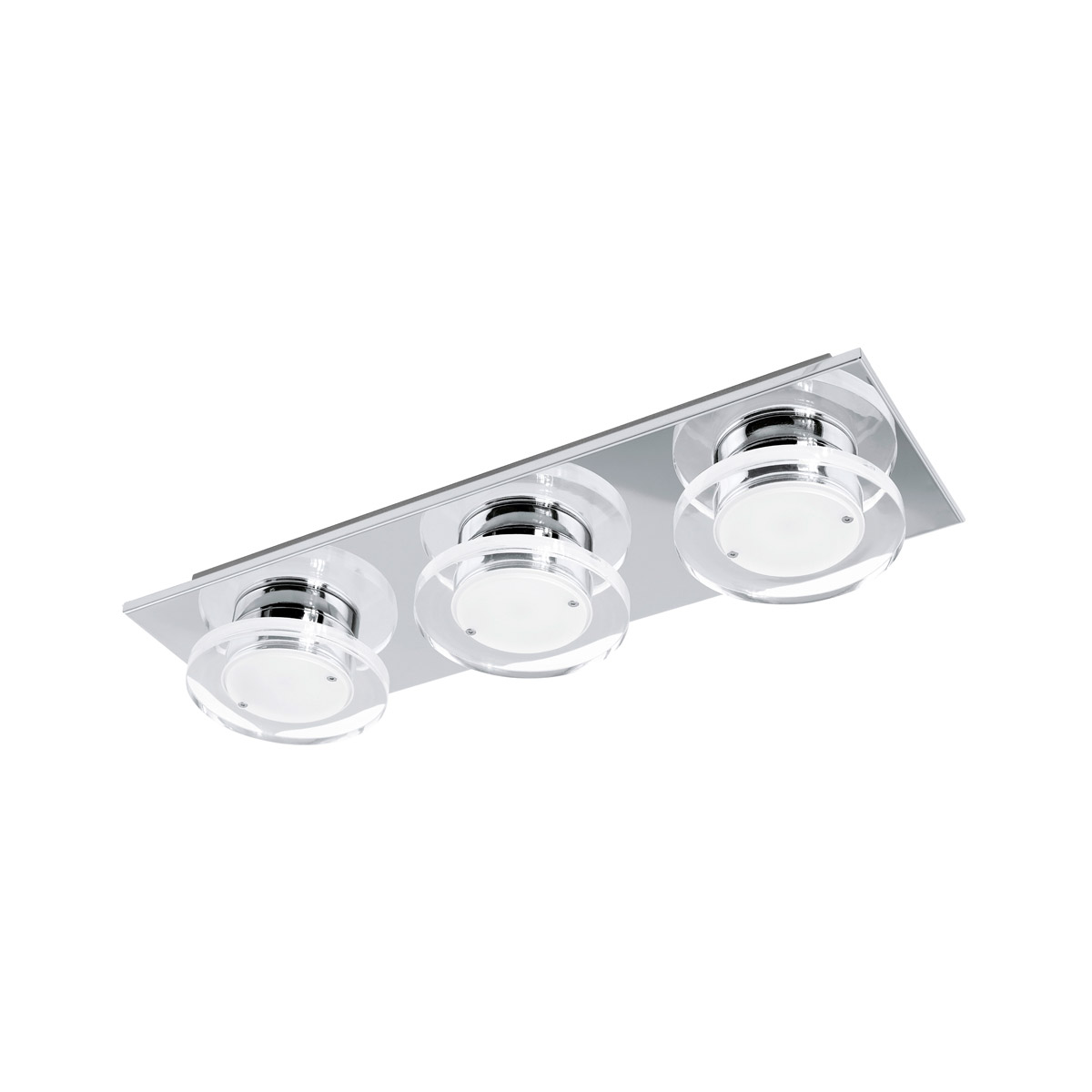 Cisterno LED 5 inch Chrome Wall Ceiling Dual Mount Ceiling Light, Clear and Satin Shade, Damp Rated