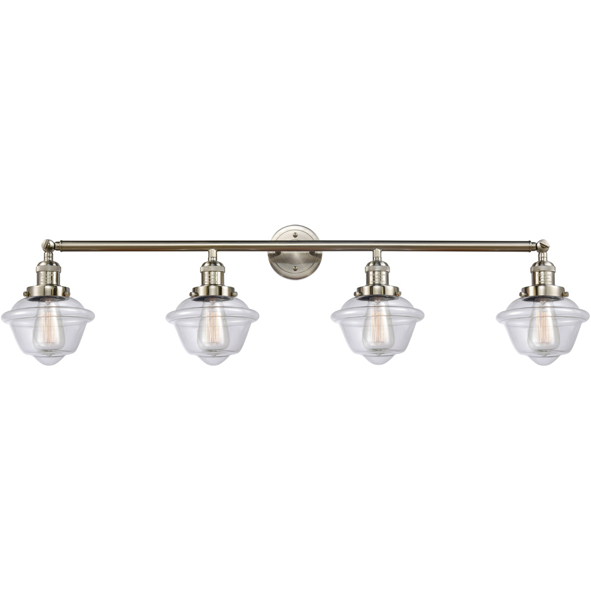 Franklin Restoration Small Oxford LED 46 inch Brushed Satin Nickel Bath Vanity Light Wall Light in Clear Glass, Franklin Restoration