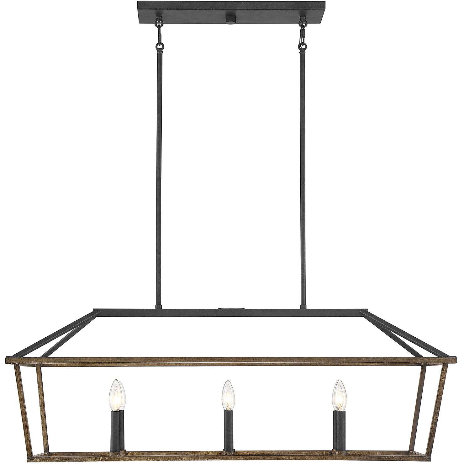 Oaklawn 6 Light 40 inch Whiskey Wood Linear Chandelier Ceiling Light