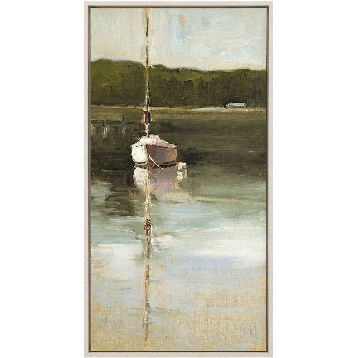 Waterside Green and Beige and Blue and Yellow Canvas