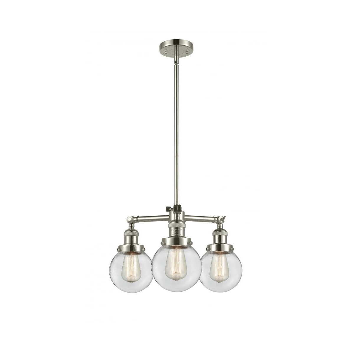 Franklin Restoration Beacon LED 19 inch Polished Nickel Chandelier Ceiling Light in Clear Glass, Franklin Restoration