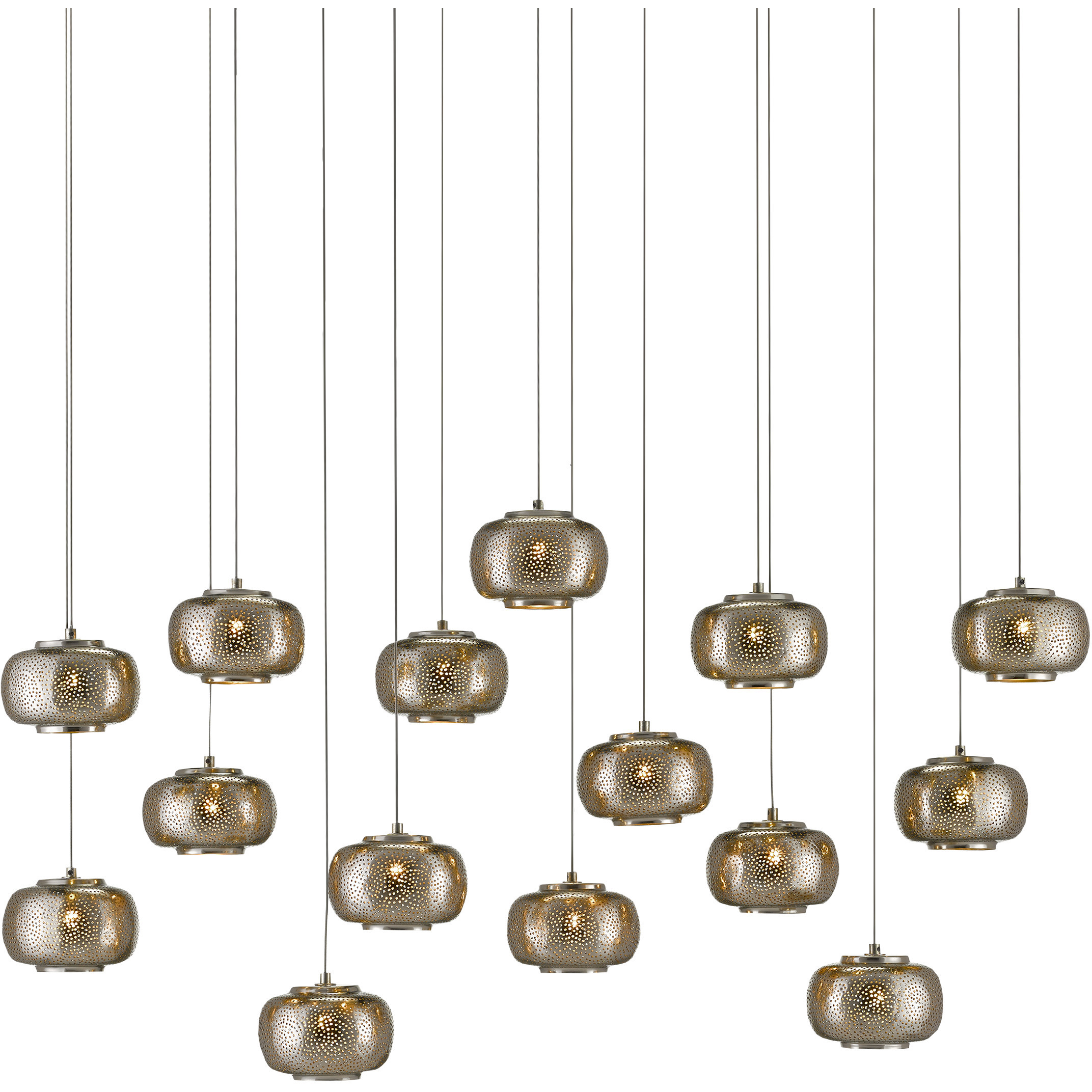 Pepper 15 Light 48 inch Silver Multi-Drop Pendant Ceiling Light