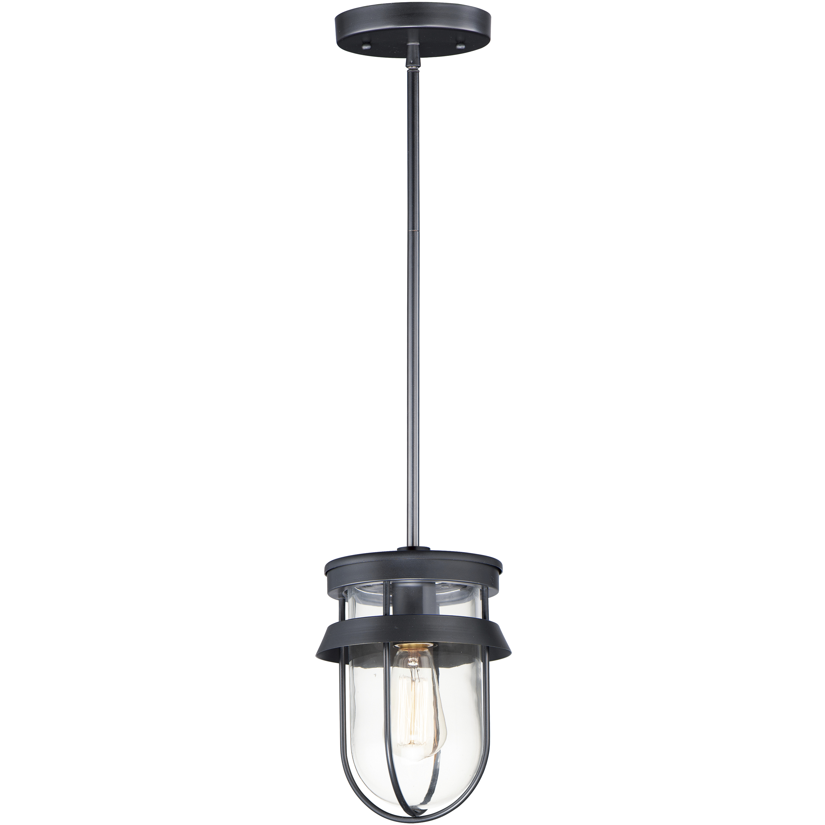 Breakwater 1 Light 7 inch Black Semi-Flush Mount Ceiling Light