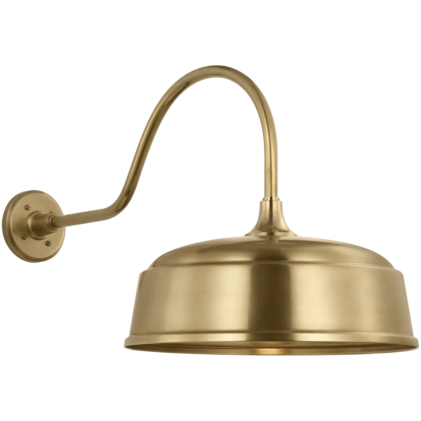 Thomas O'Brien Academy Barn Light LED 16.5 inch Hand-Rubbed Antique Brass Flynn Barn Light in 16" Hand-Rubbed Antique Brass Rockhouse Shade