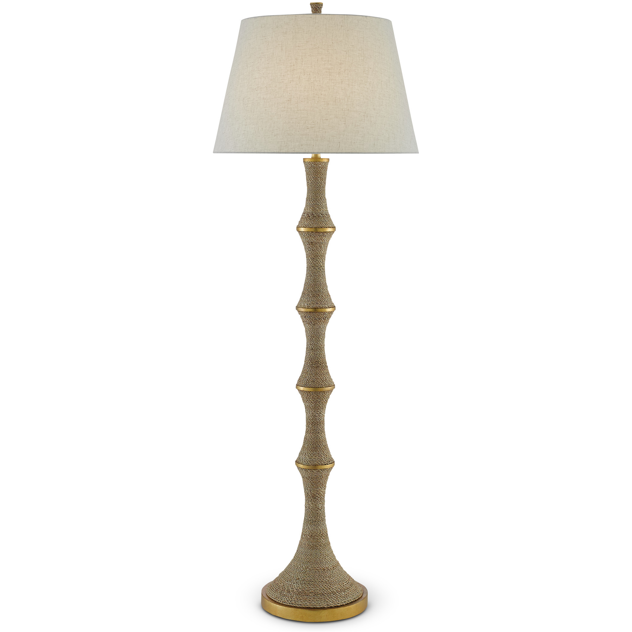 Bourgeon 66 inch 150 watt Natural and Contemporary Gold Leaf Floor Lamp Portable Light