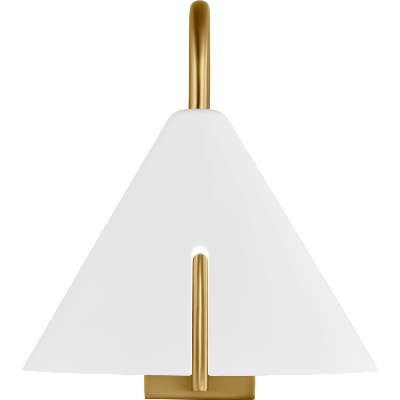 Kelly by Kelly Wearstler Cambre 7 inch 9 watt Matte White and Burnished Brass Task Wall Sconce Wall Light in Matte White / Burnished Brass