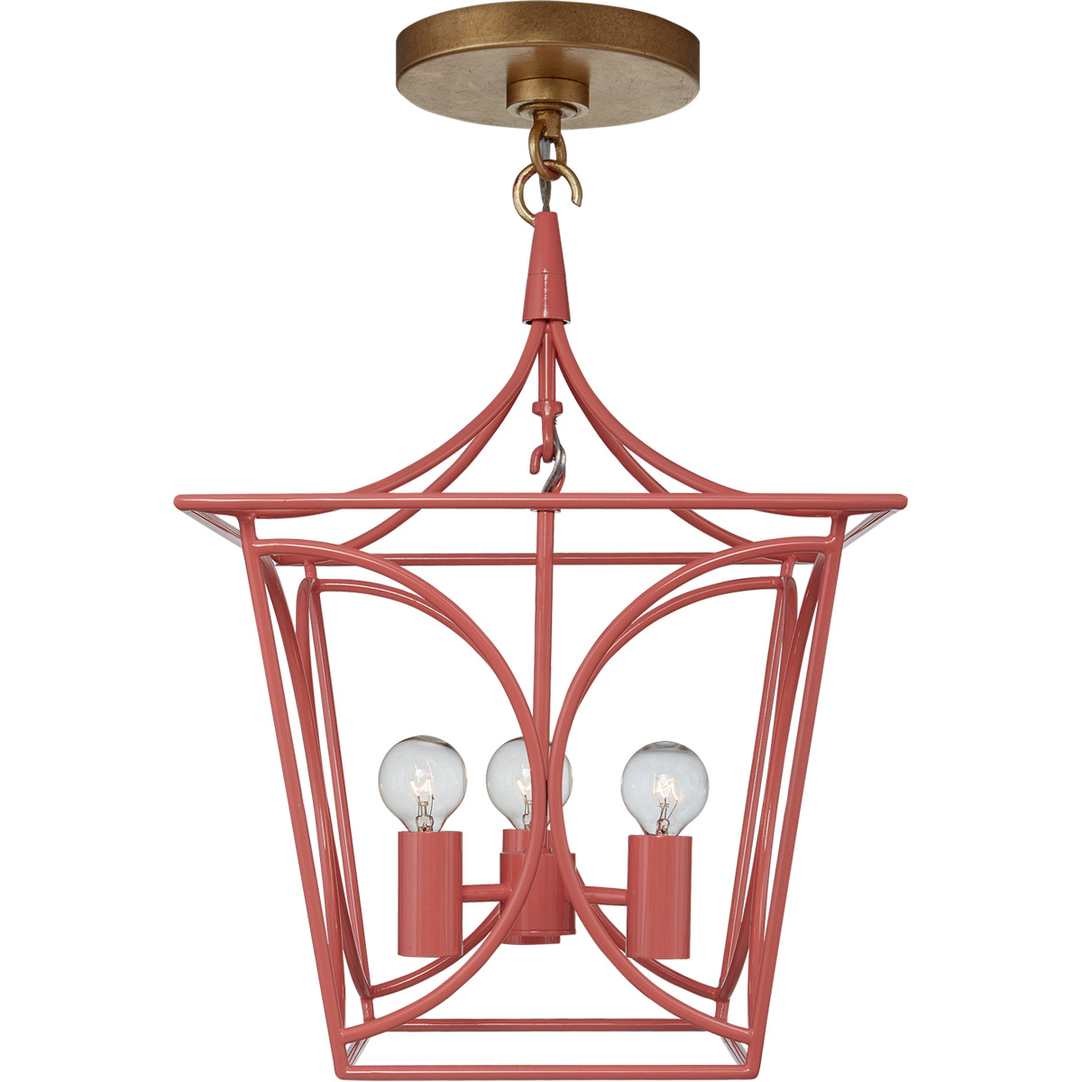 kate spade new york Cavanagh 4 Light 11.5 inch Coral and Gild Lantern Pendant Ceiling Light