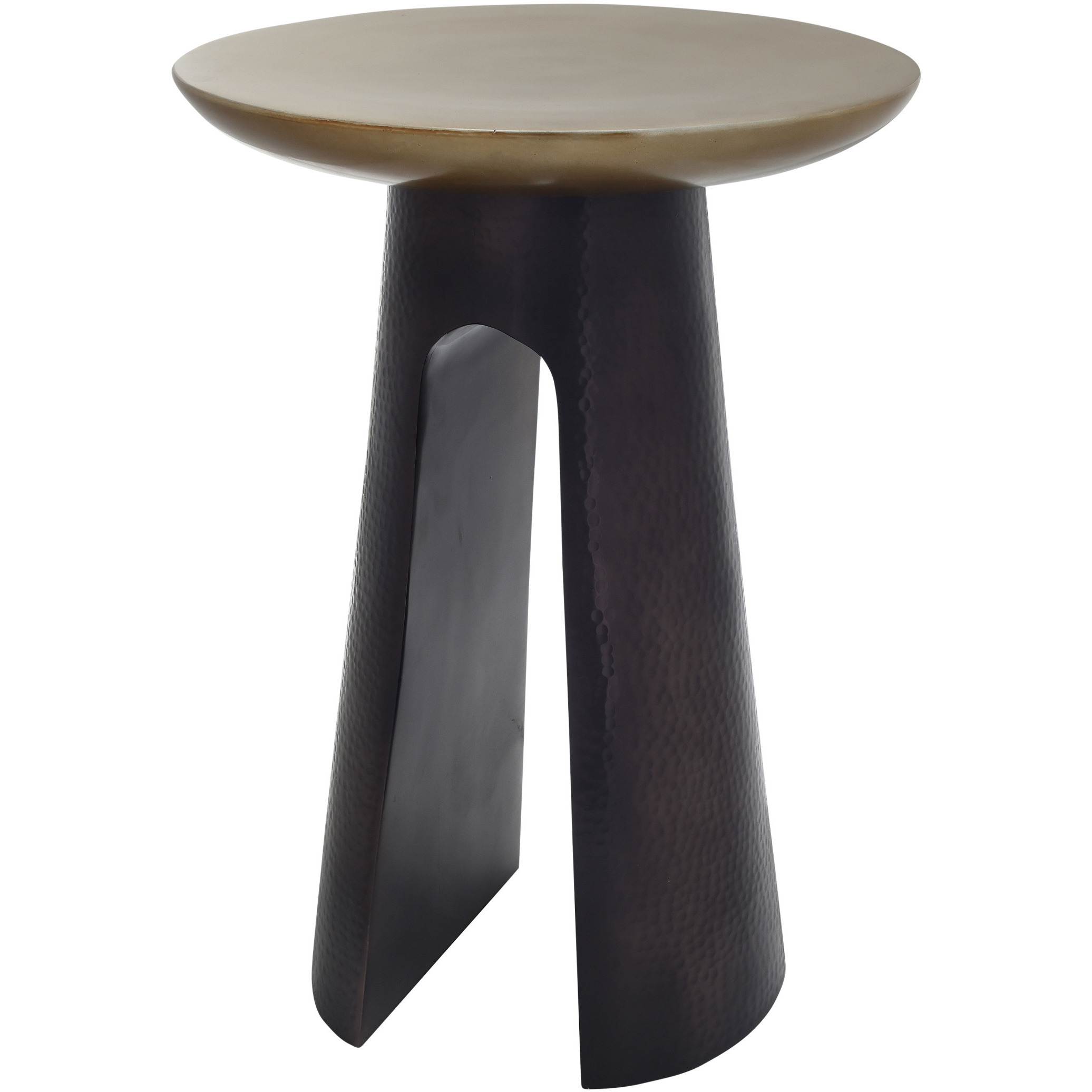Pince 21.5 X 15.25 inch Black Nickel and Antique Brass Accent Table