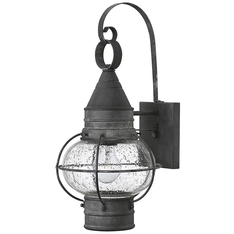 Cape Cod Outdoor Wall Mount Lantern in Aged Zinc, Small