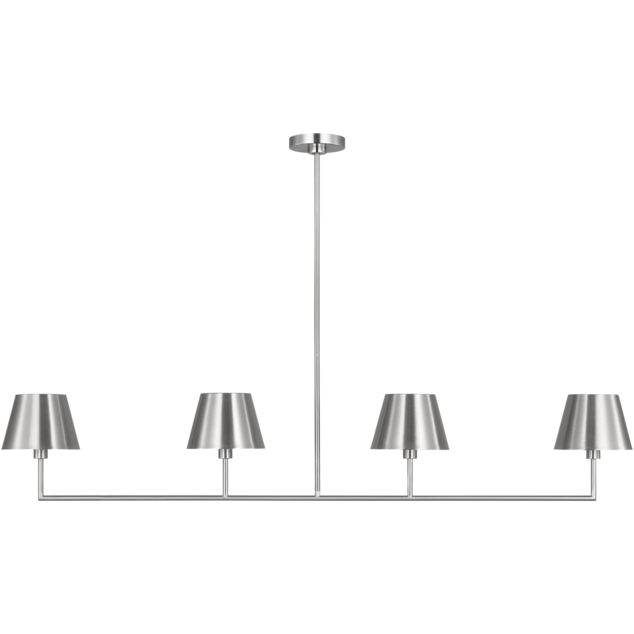Drew & Jonathan Ender 4 Light 56 inch Brushed Nickel Linear Chandelier Ceiling Light, Large