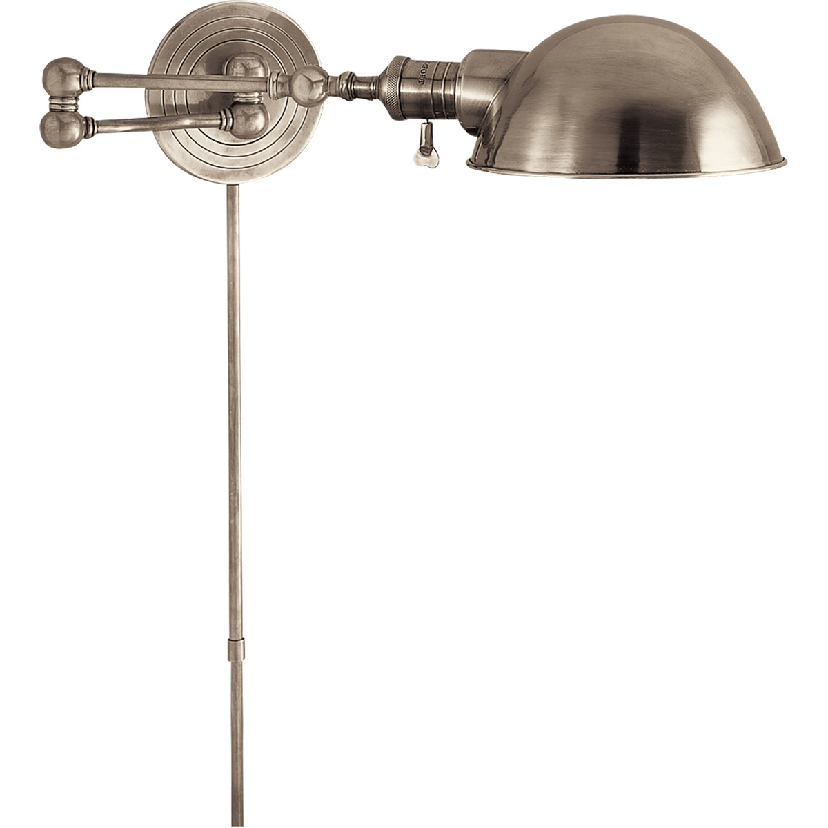 Chapman & Myers Boston2 23 inch 60 watt Antique Nickel Swing Arm Wall Light
