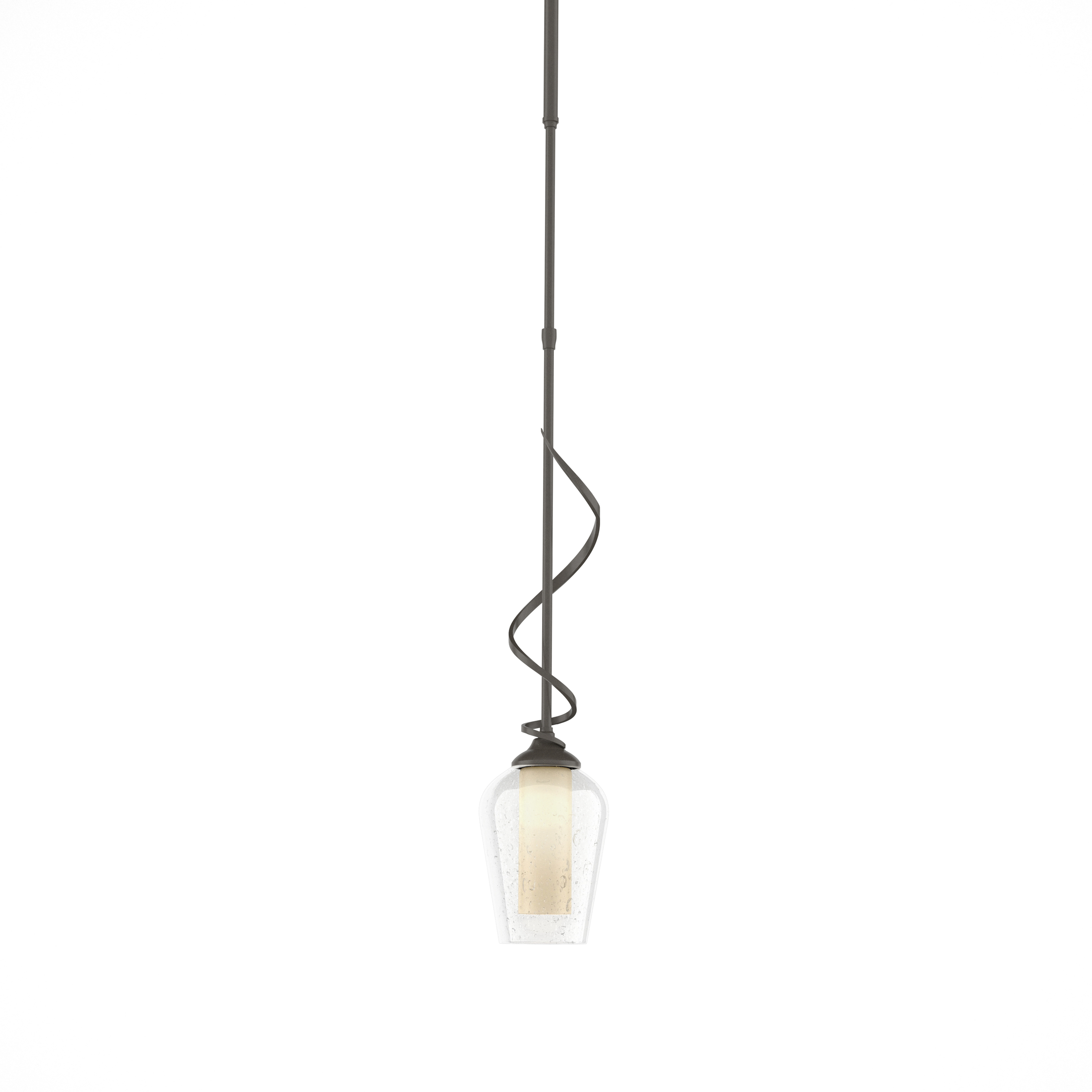 Flora 1 Light 3.9 inch Dark Smoke Mini Pendant Ceiling Light in Seeded with Opal, Down Light