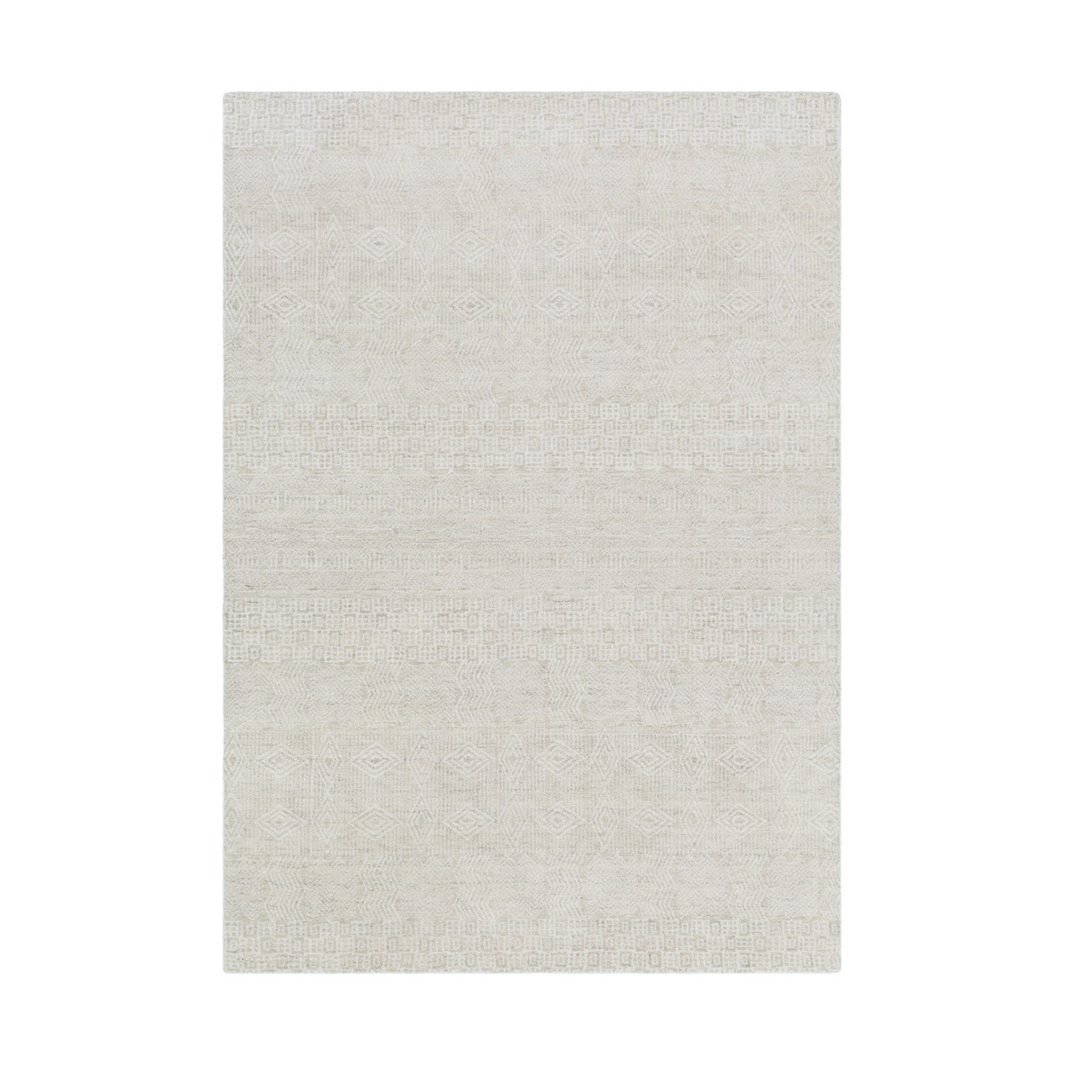 Claude 36 X 24 inch Khaki/Cream Rugs, Wool and Cotton