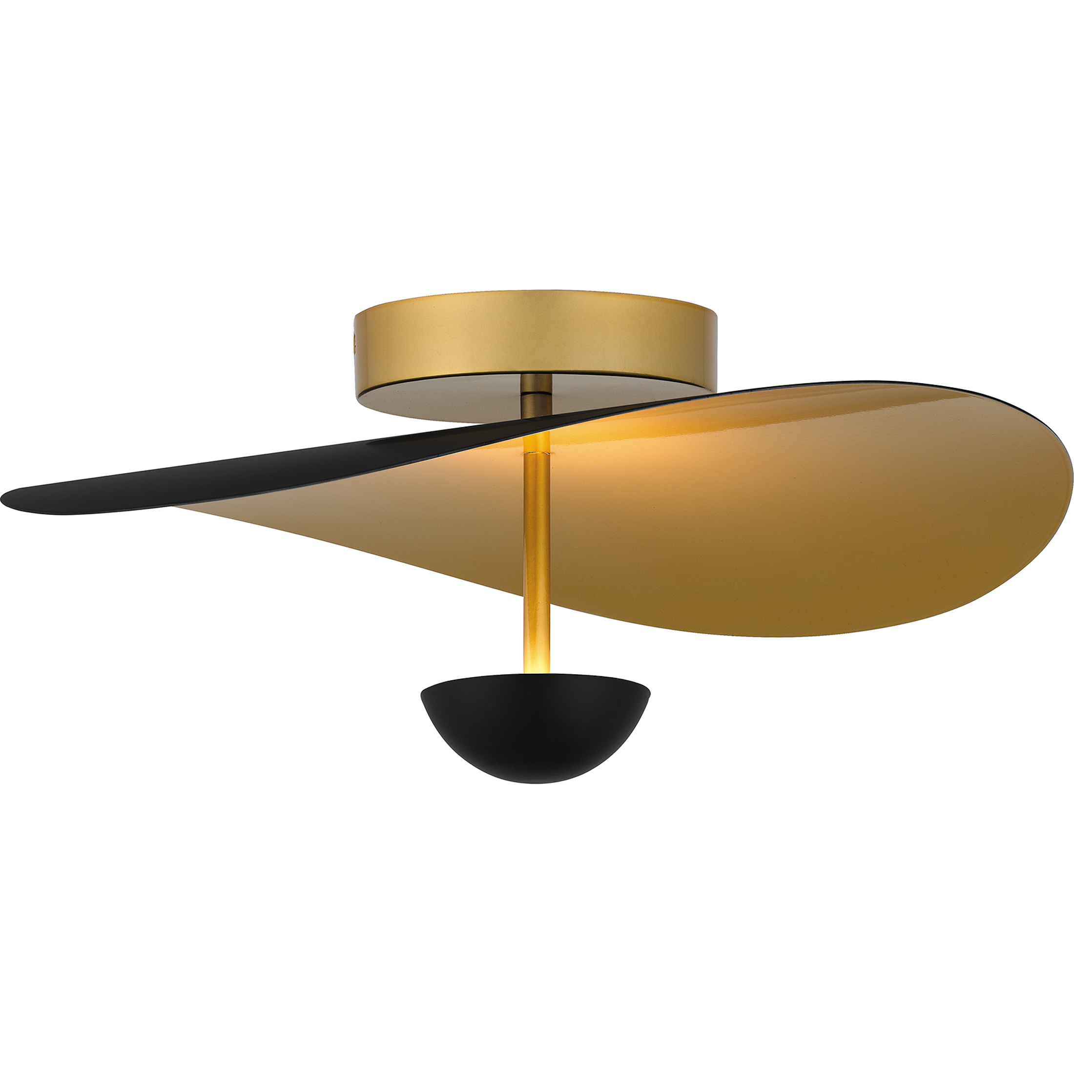Azure LED 18.5 inch Matte Black Semi-Flush Mount Ceiling Light, Large