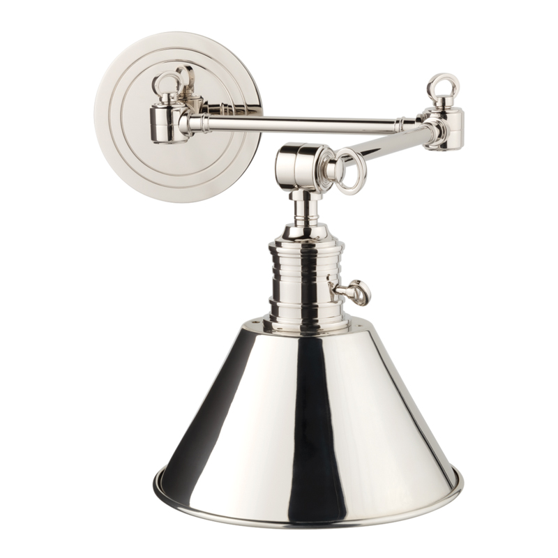 Garden City 23.25 inch 75 watt Polished Nickel Swing-Arm Wall Sconce Wall Light
