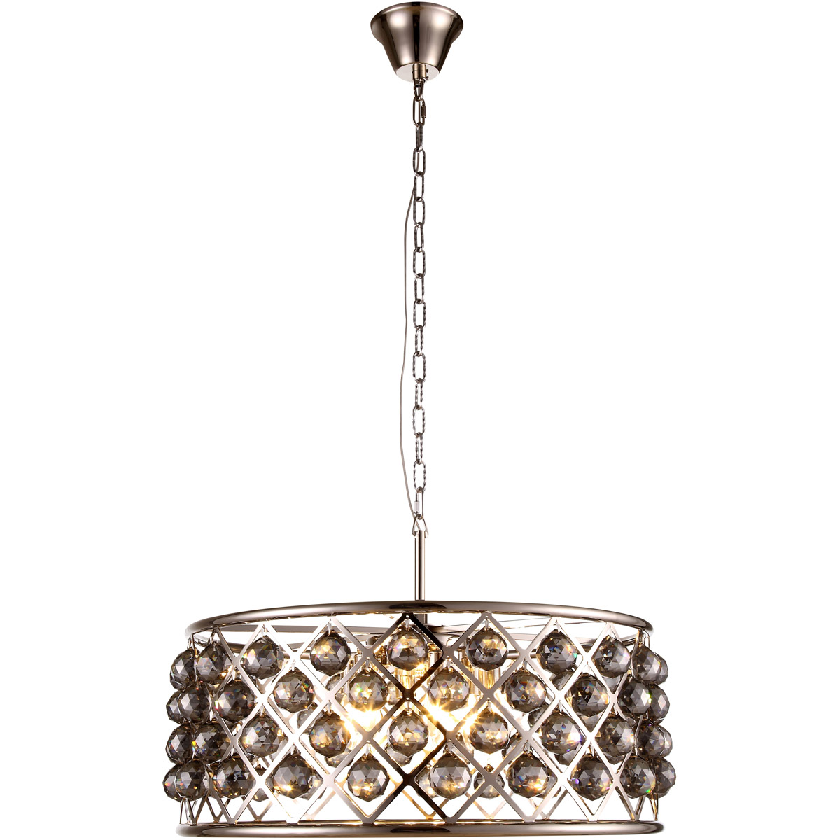 Madison 6 Light 25 inch Polished Nickel Pendant Ceiling Light in Silver Shade, Urban Classic