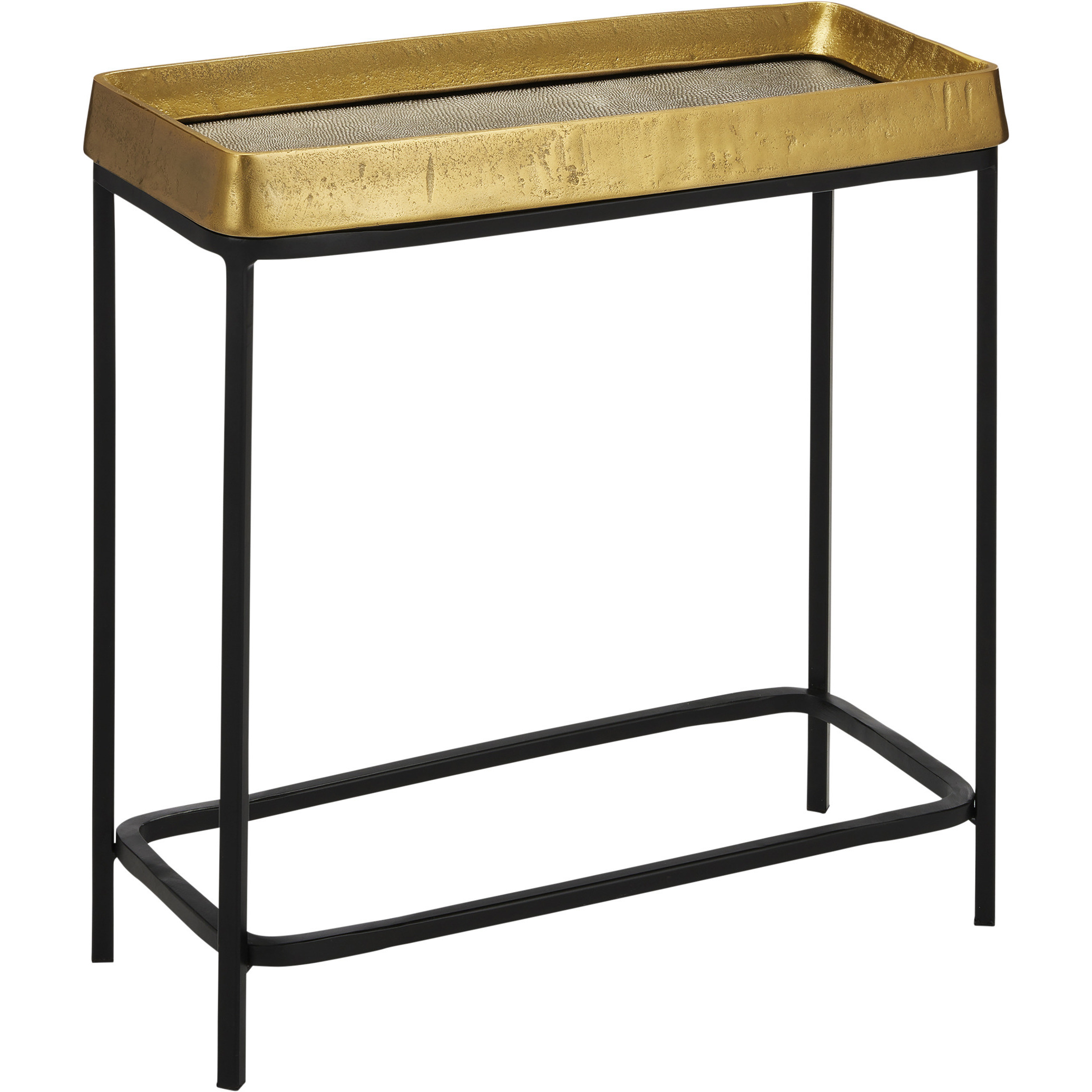 Tanay 24 X 24 inch Antique Brass and Graphite and Black Side Table