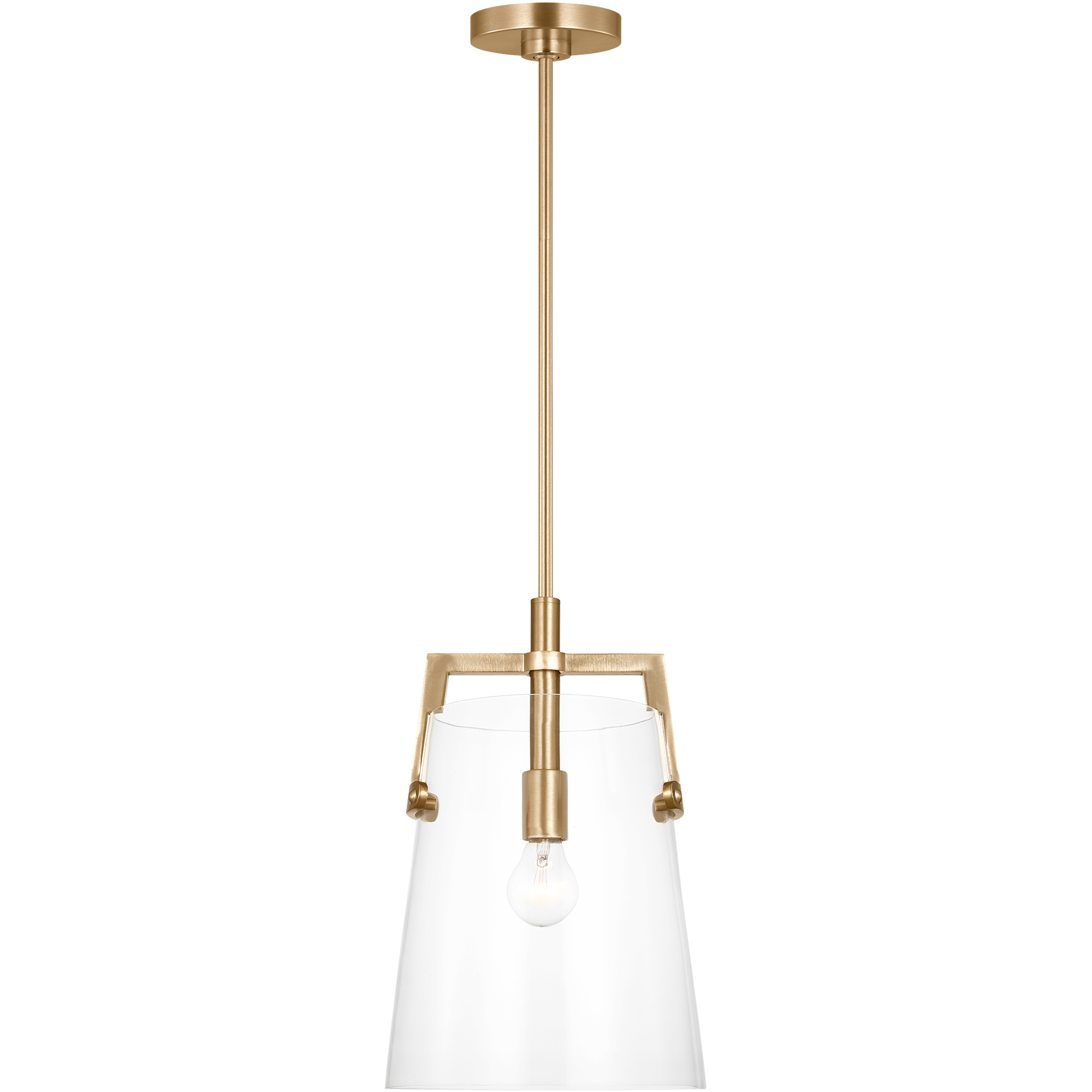 Drew & Jonathan Crofton 1 Light 10.25 inch Satin Brass Pendant Ceiling Light, Medium
