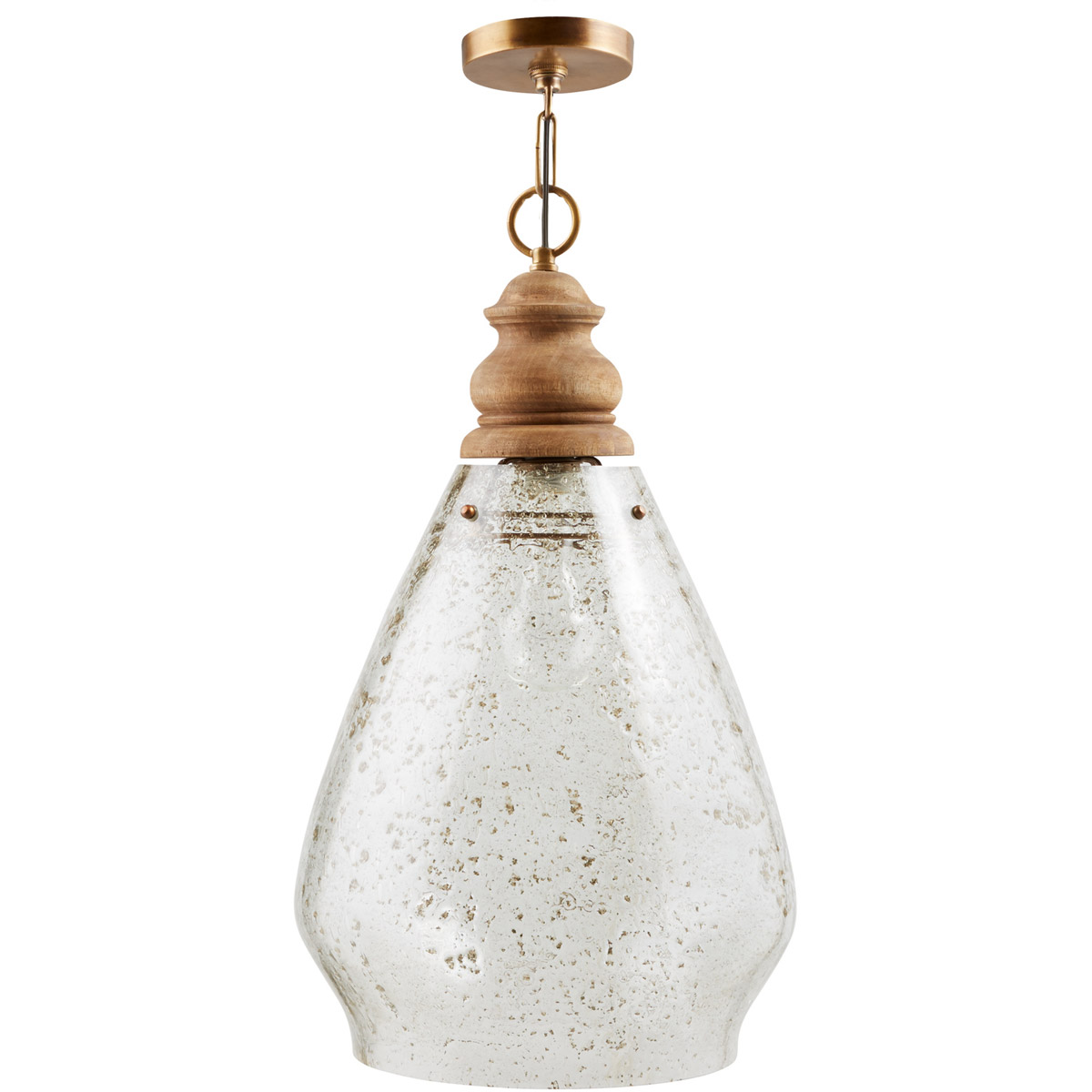 Jaye 1 Light 13.75 inch Light Wood and Patinaed Brass Pendant Ceiling Light