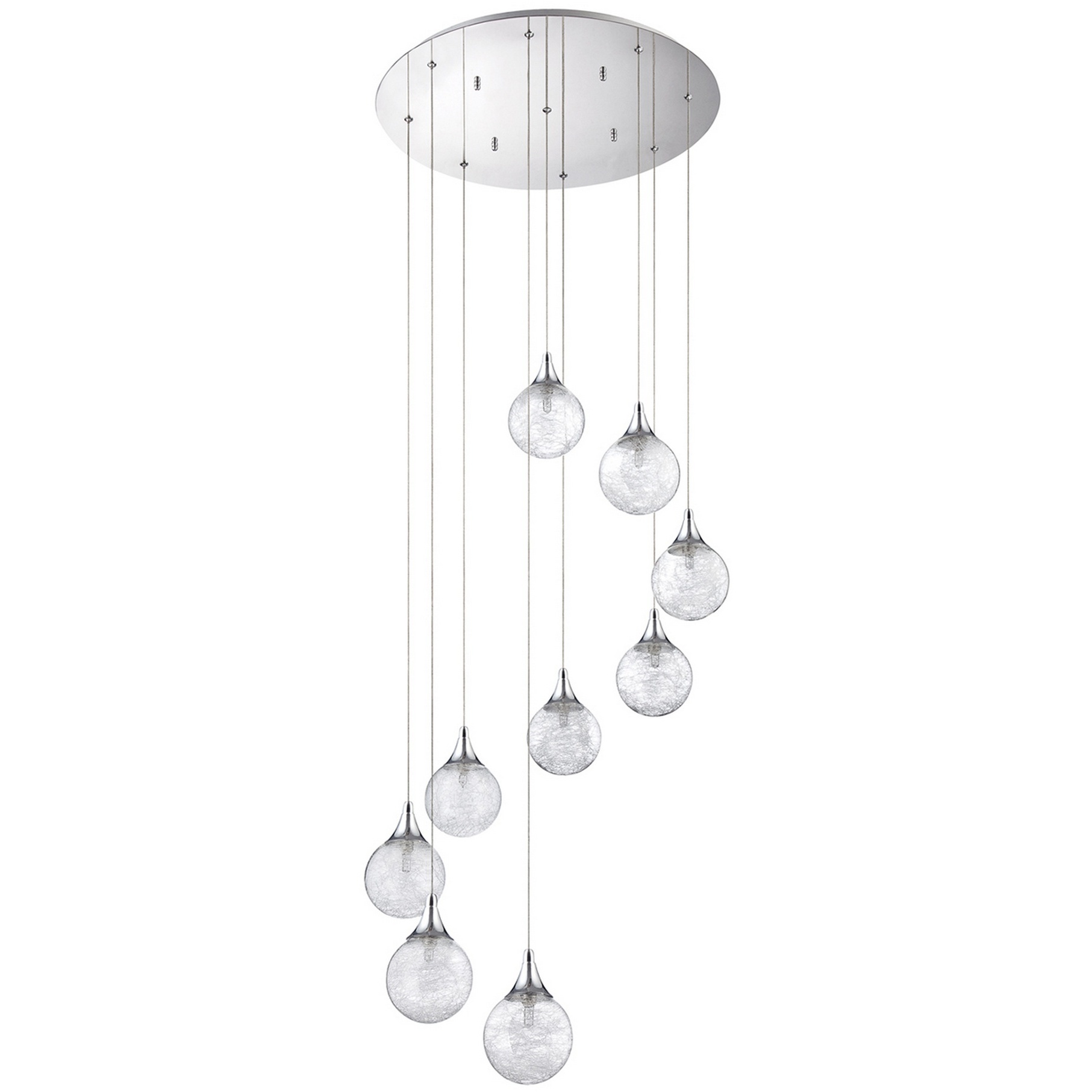 Fybra 9 Light 22 inch Chrome Pendant Ceiling Light