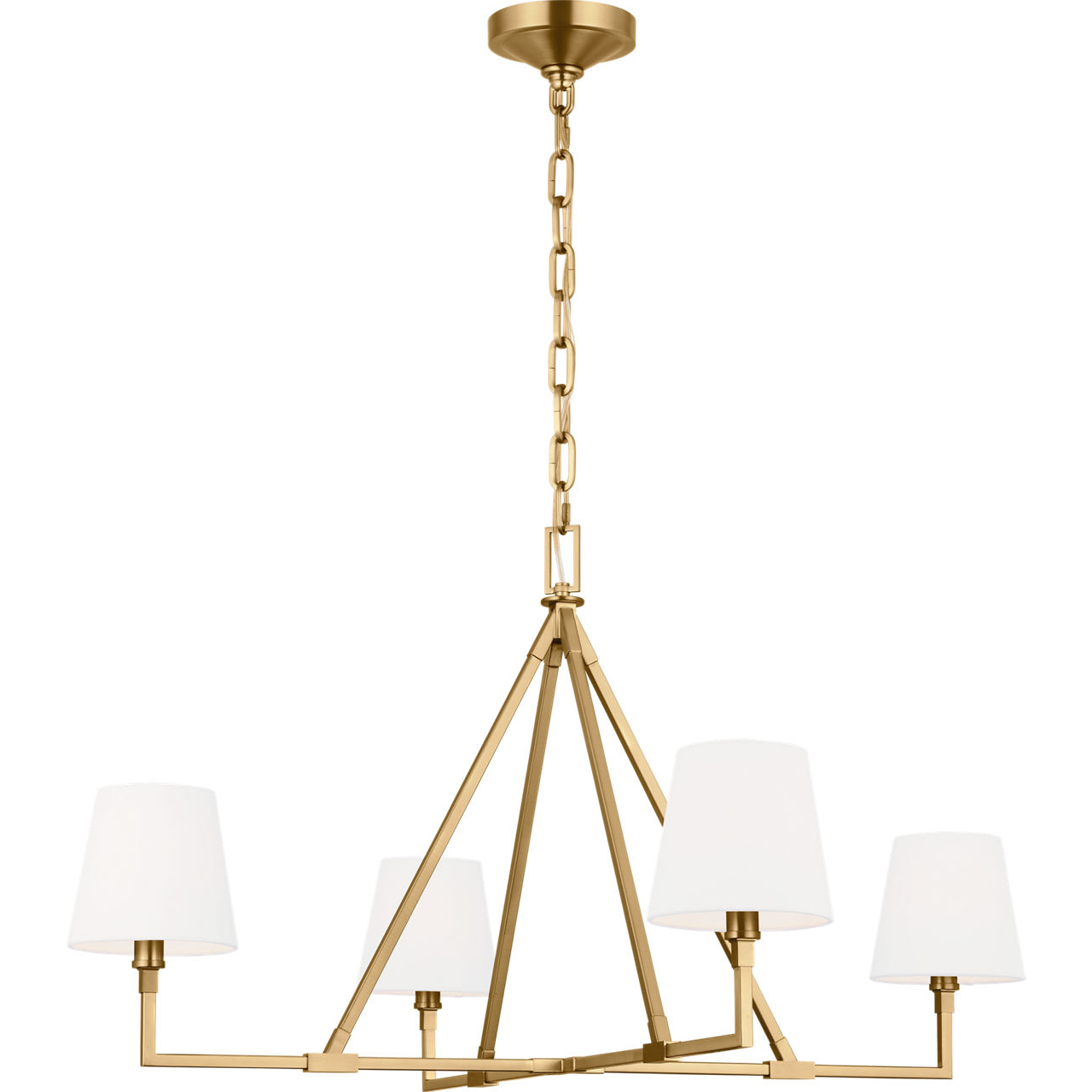 C&M by Chapman & Myers Perth 4 Light 40 inch Burnished Brass Chandelier Ceiling Light