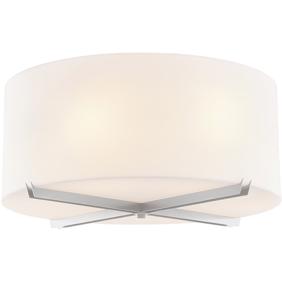EVOLV 24 inch Brushed Nickel Flush-Mount Ceiling Light, Crossbar Family