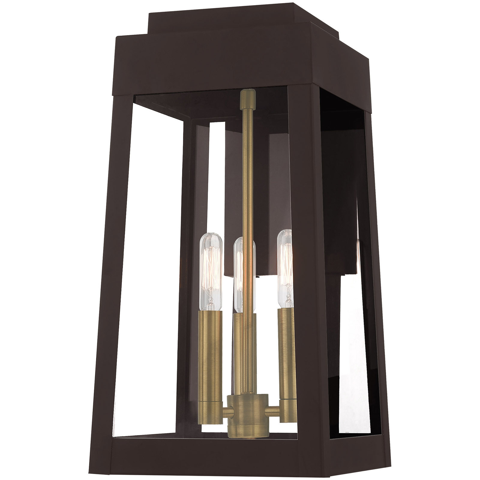 Oslo 3 Light 16 inch Bronze Outdoor Wall Lantern
