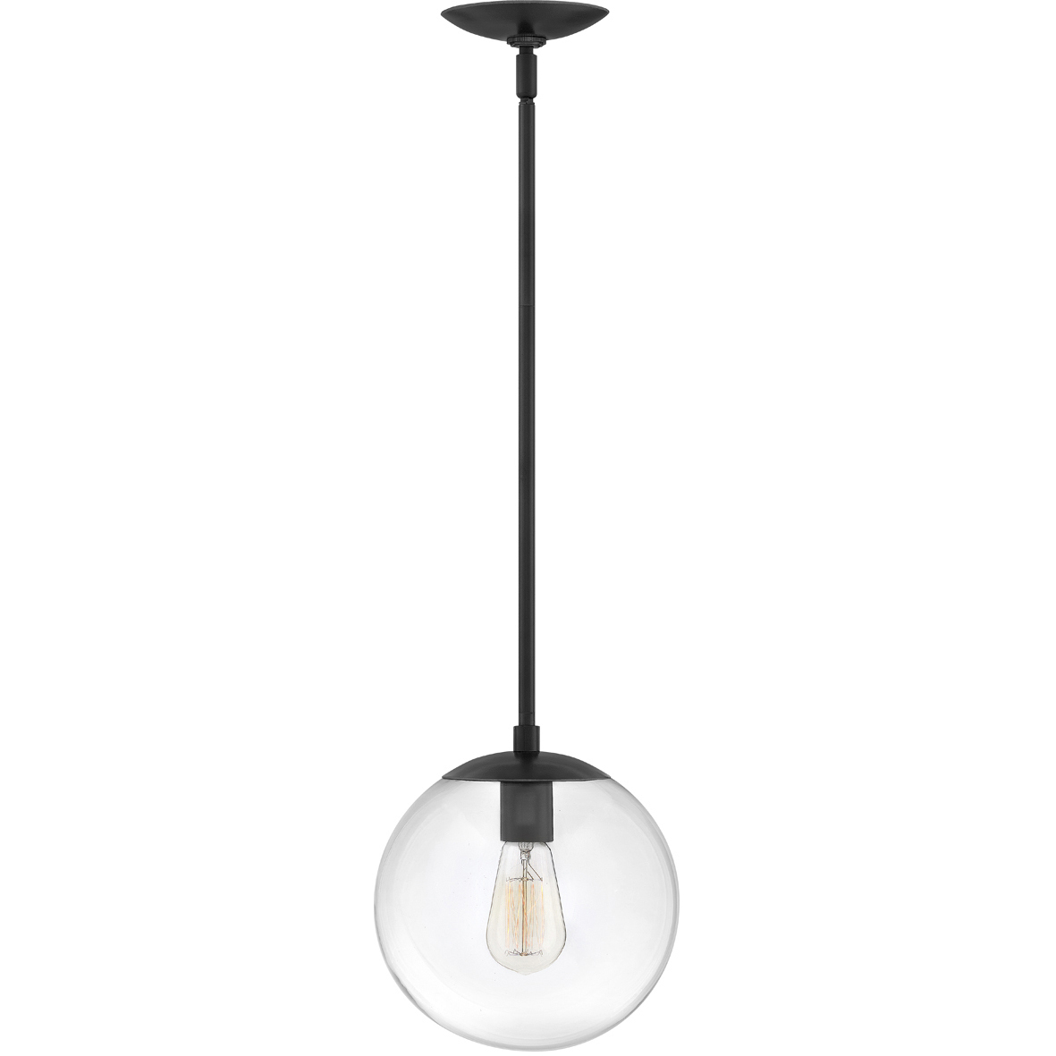 Warby 1 Light 9.5 inch Black Indoor Pendant Ceiling Light in Clear