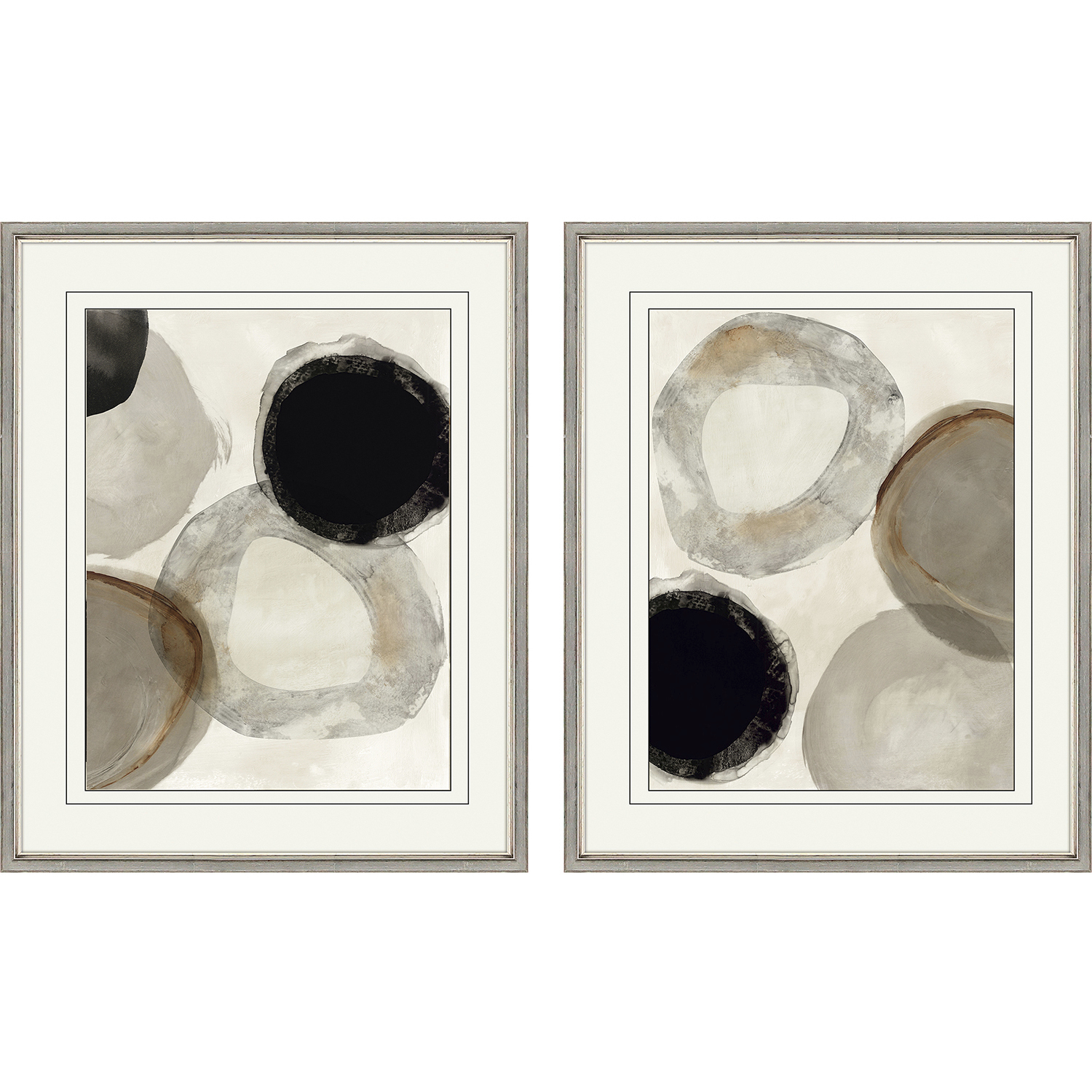 Geometrics Gray and Black and Brown and Neutral Framed Art