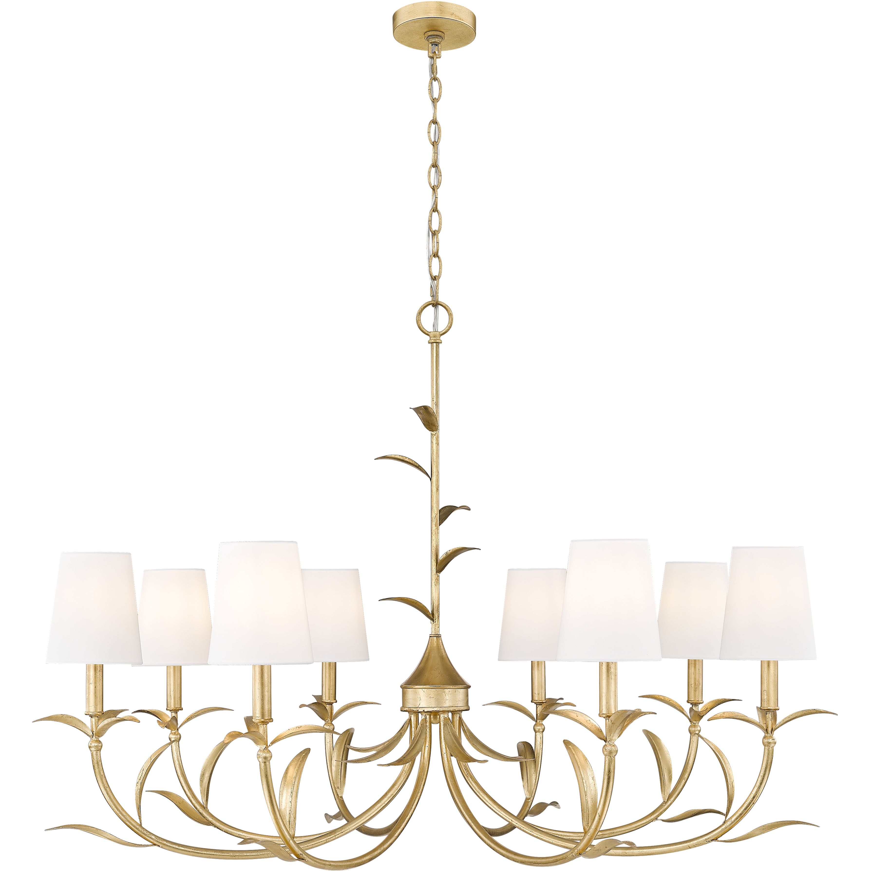 Aslin 8 Light 42 inch Gold Leaf Chandelier Ceiling Light
