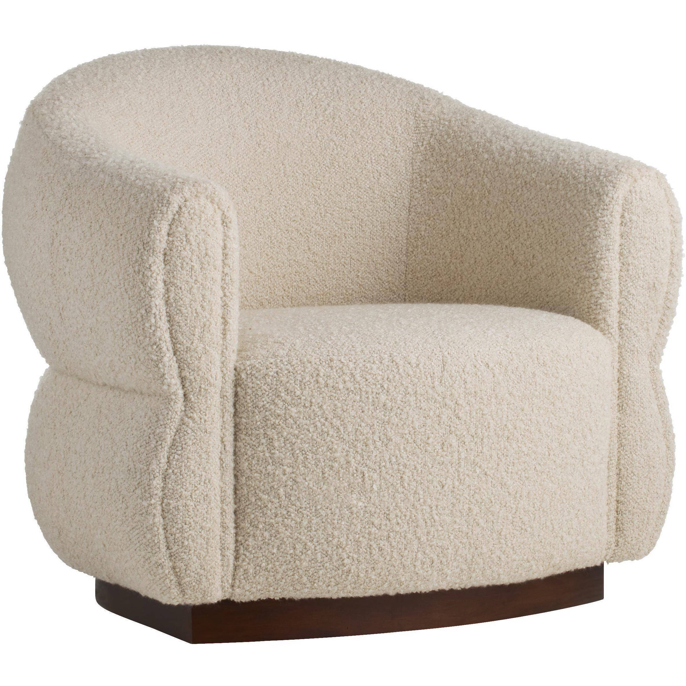 Alexandra Oatmeal and Dark Walnut Swivel Chair