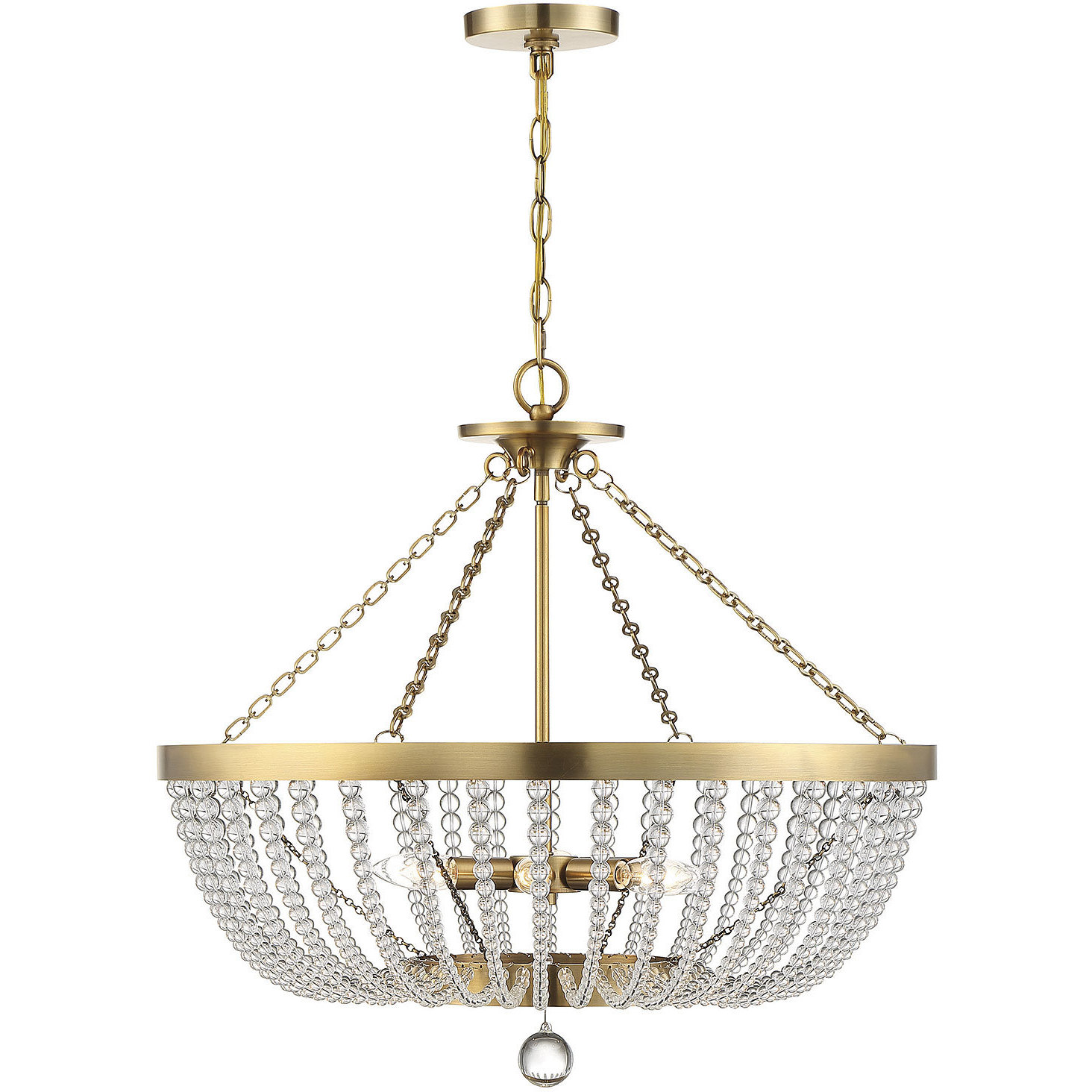 Bergamo 6 Light 26 inch Warm Brass Pendant Ceiling Light