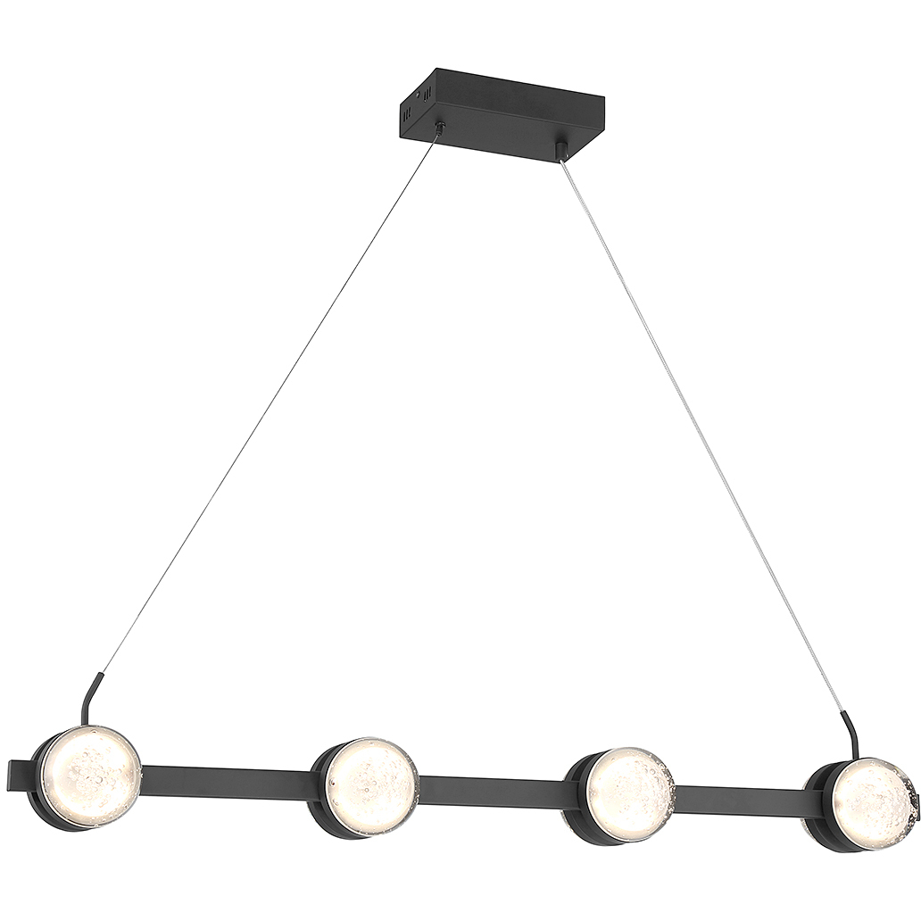 Biscayne LED 40 inch Matte Black Linear Chandelier Ceiling Light