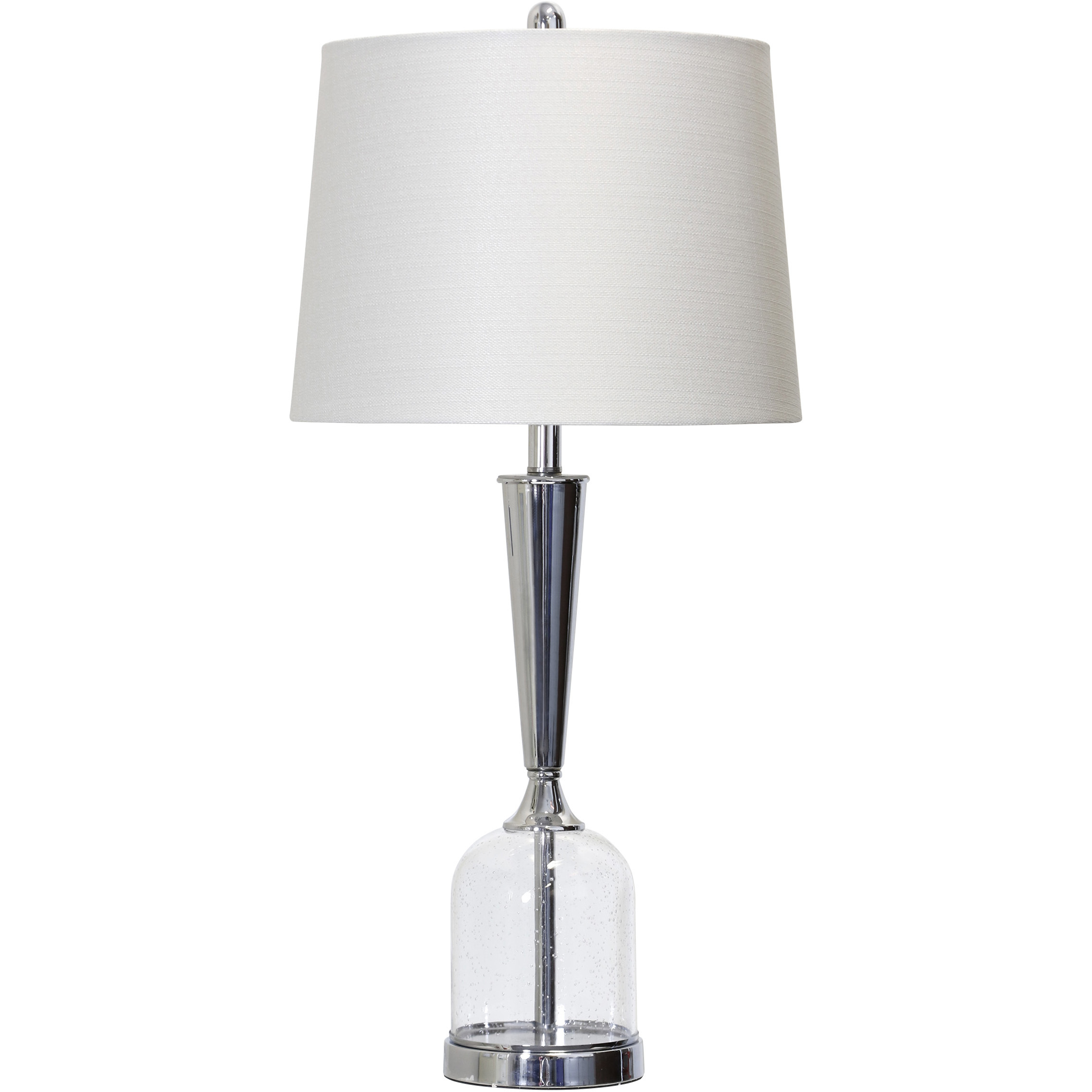Cameron 32 inch 60 watt Clear and Silver Table Lamp Portable Light