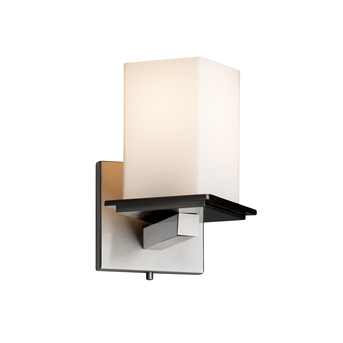 Fusion 1 Light 7 inch Brushed Nickel Wall Sconce Wall Light in Opal