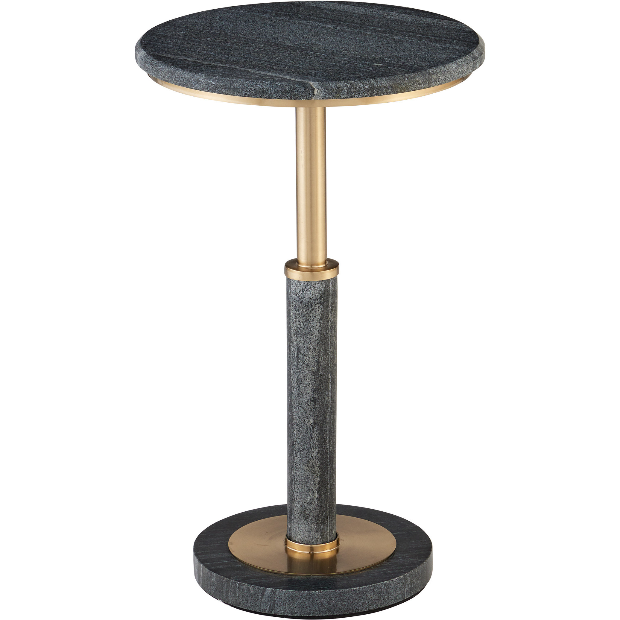 Miles 14 inch Natural and Polished Brass Accent Table