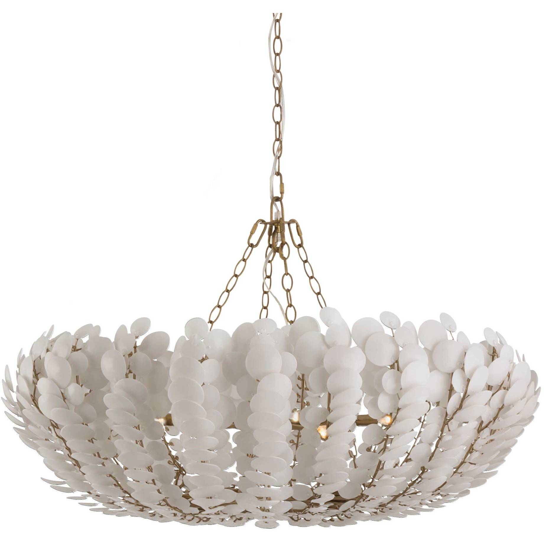 Bilal 6 Light 52 inch Ivory and Antique Brass Chandelier Ceiling Light