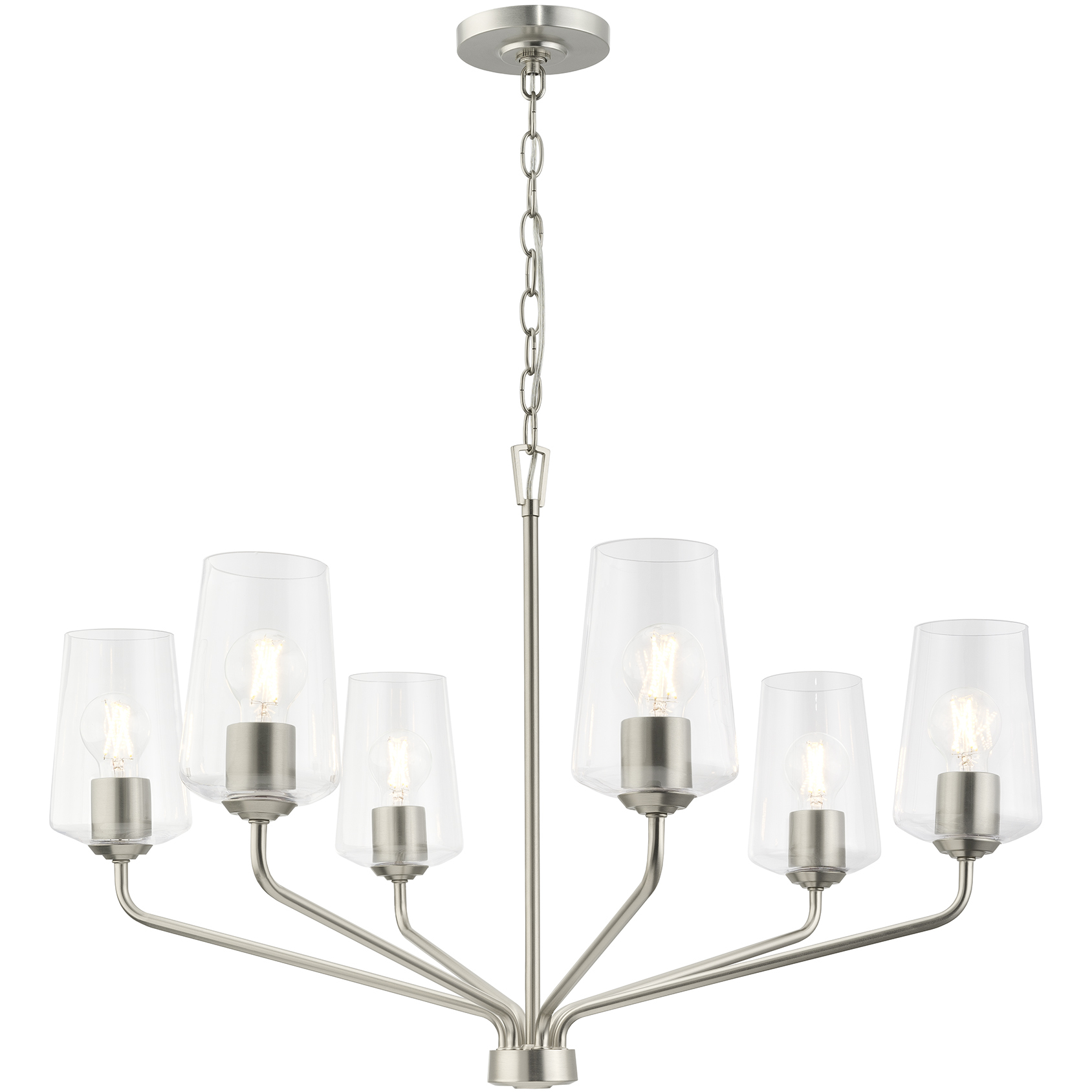 Celino 6 Light 32 inch Brushed Nickel Chandelier Ceiling Light