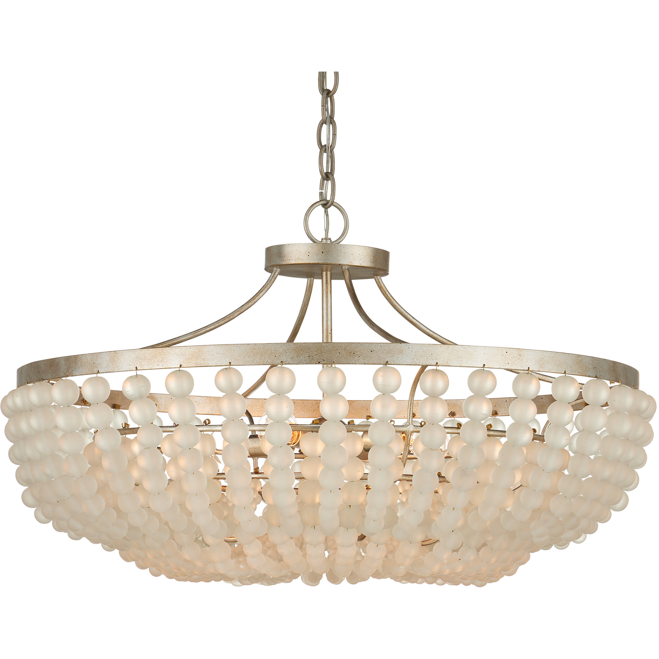 Chanteuse 4 Light 30.75 inch Silver Granello Semi-Flush Mount Ceiling Light