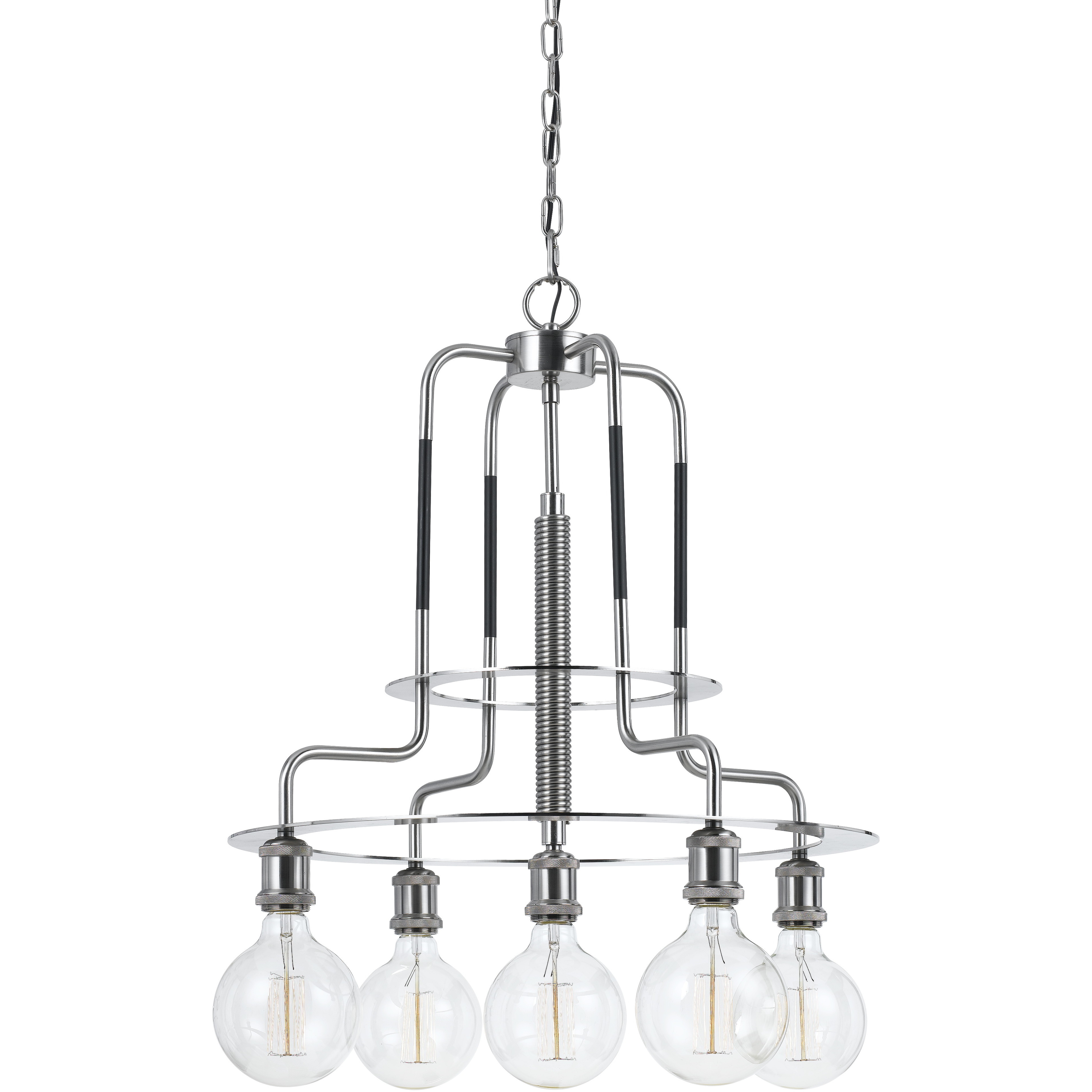 Transformer 5 Light 24 inch Brushed Steel Chandelier Ceiling Light