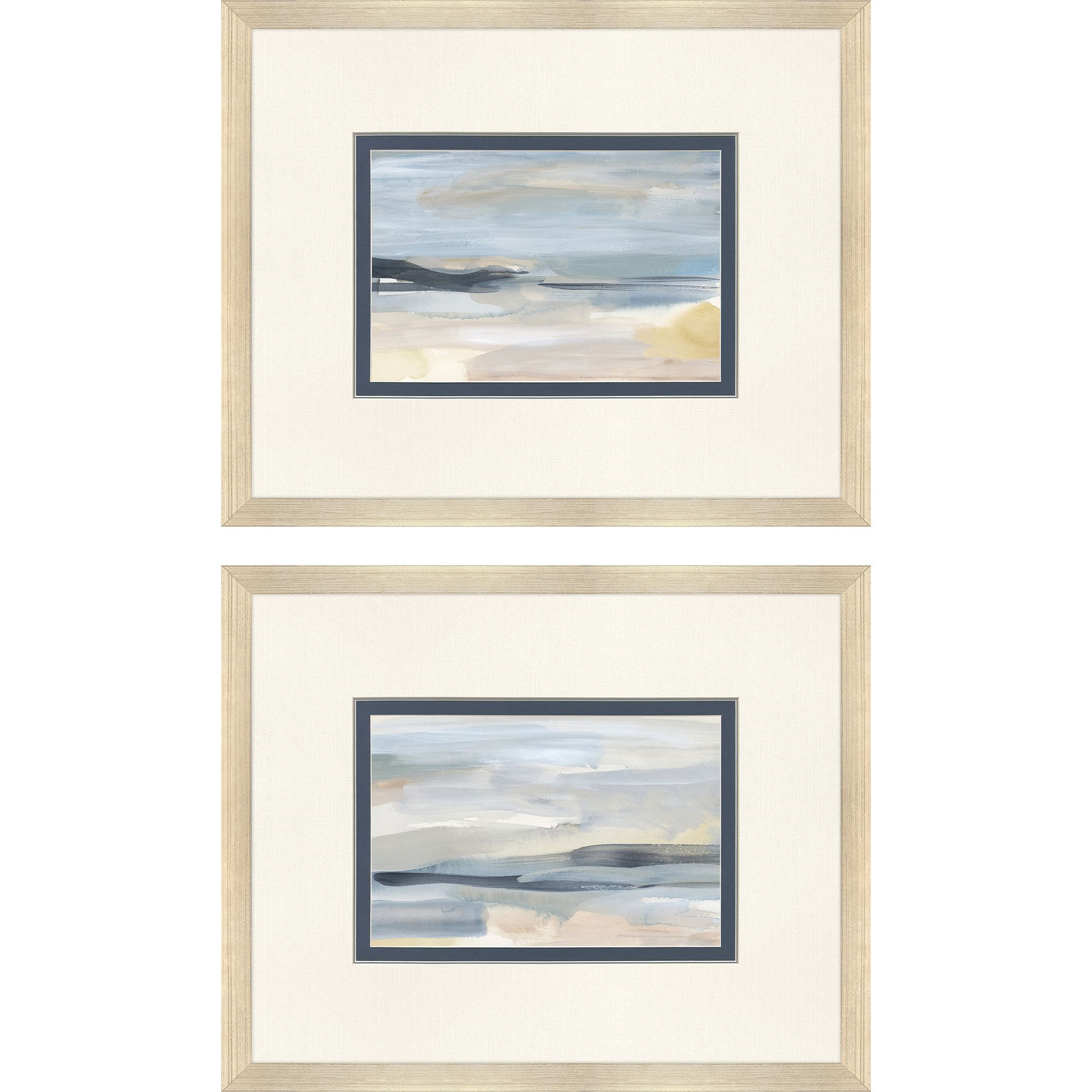 Coastal Views Blue and Beige and Neutral Framed Art