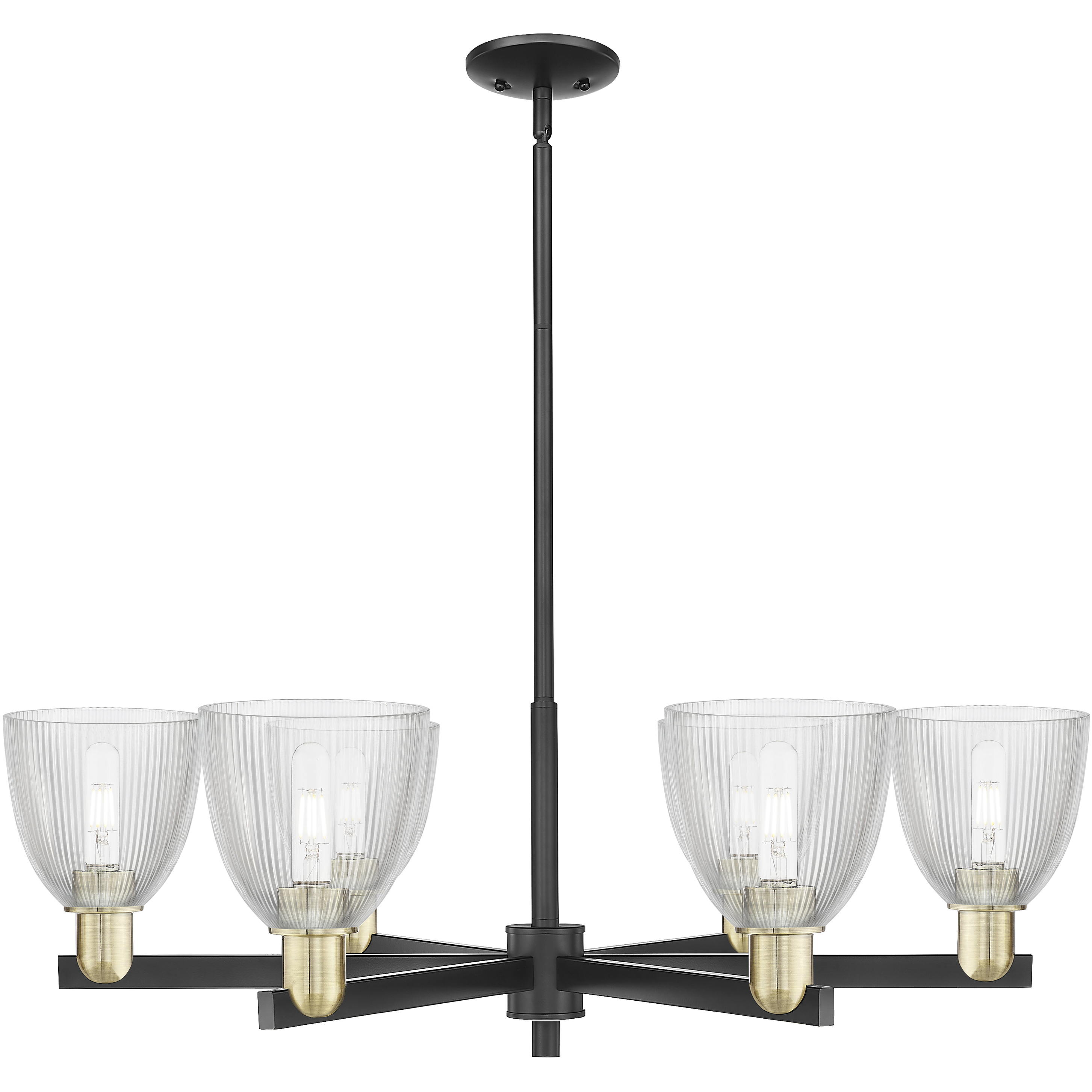 Arcadia Castile 6 Light 35.75 inch Black Antique Brass Chandelier Ceiling Light in Clear