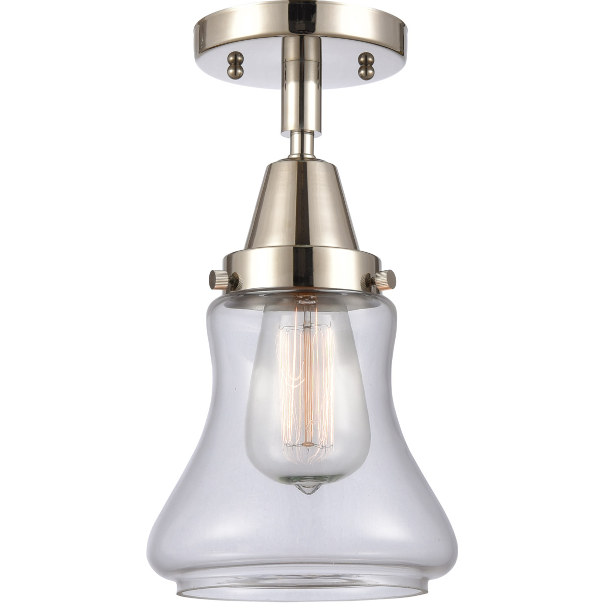 Franklin Restoration Bellmont 1 Light 6.25 inch Polished Nickel Flush Mount Ceiling Light in Clear Glass
