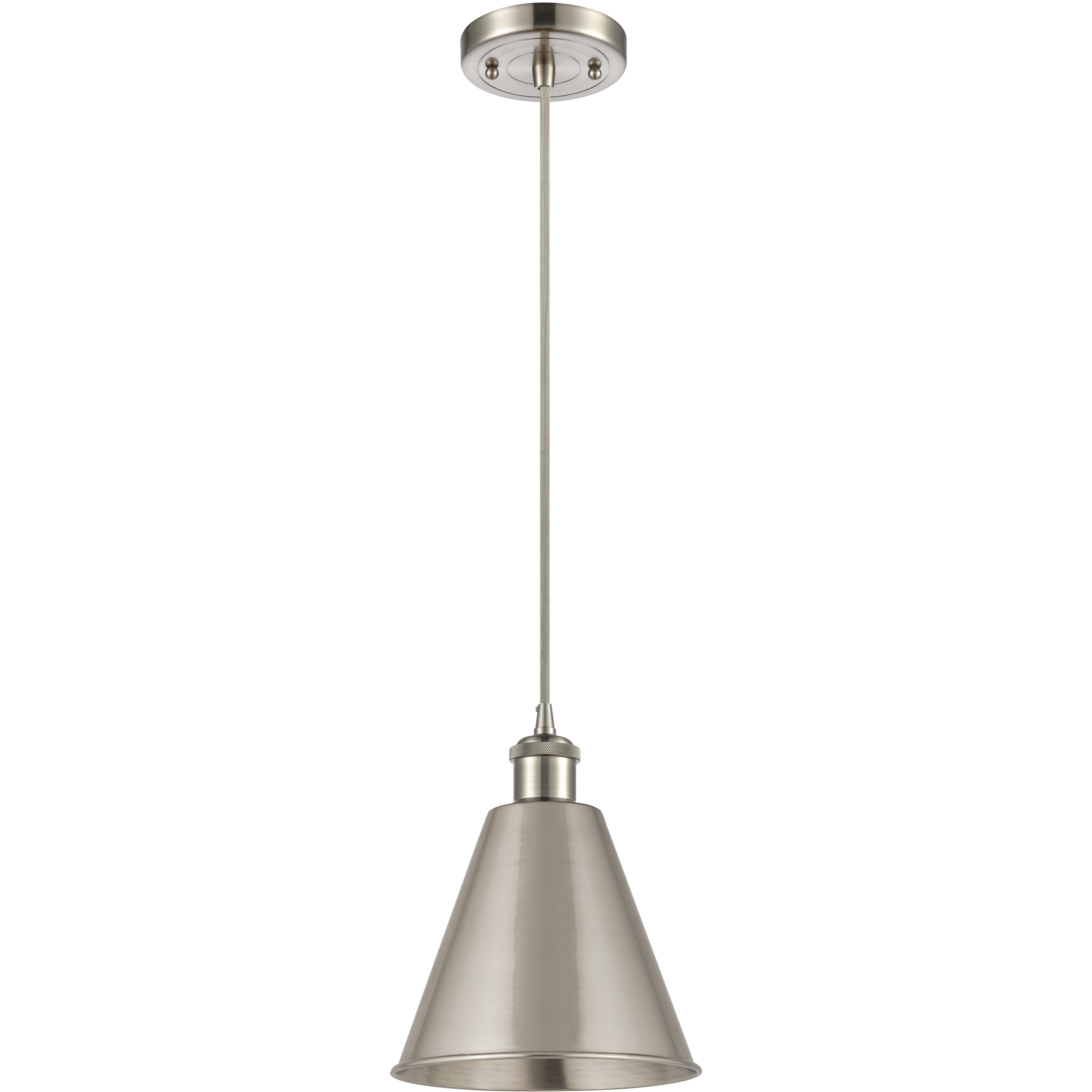 Ballston Cone 1 Light 8 inch Brushed Satin Nickel Mini Pendant Ceiling Light