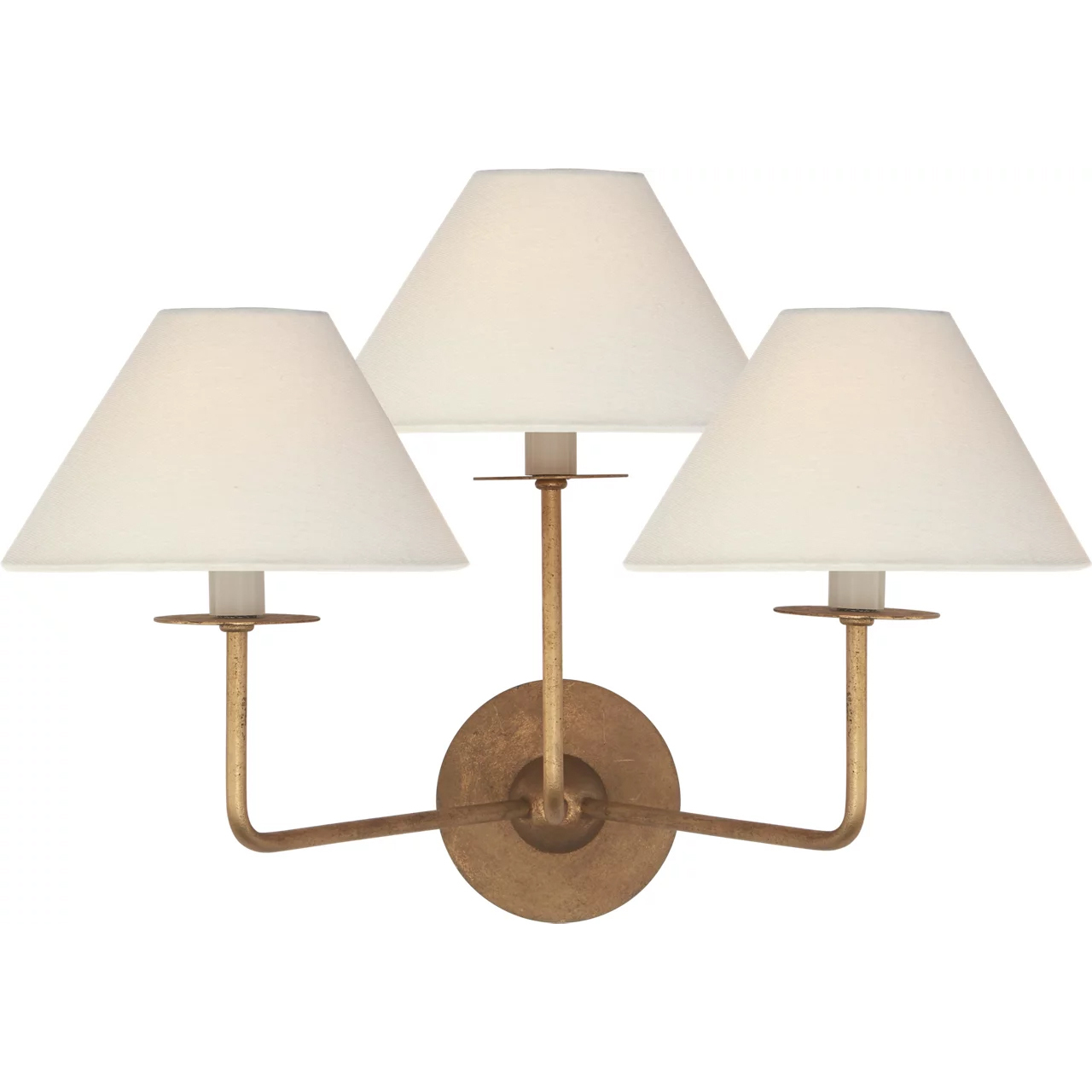 Niermann Weeks Kelley 3 Light 19 inch Gilded Iron Triple Sconce Wall Light, Medium