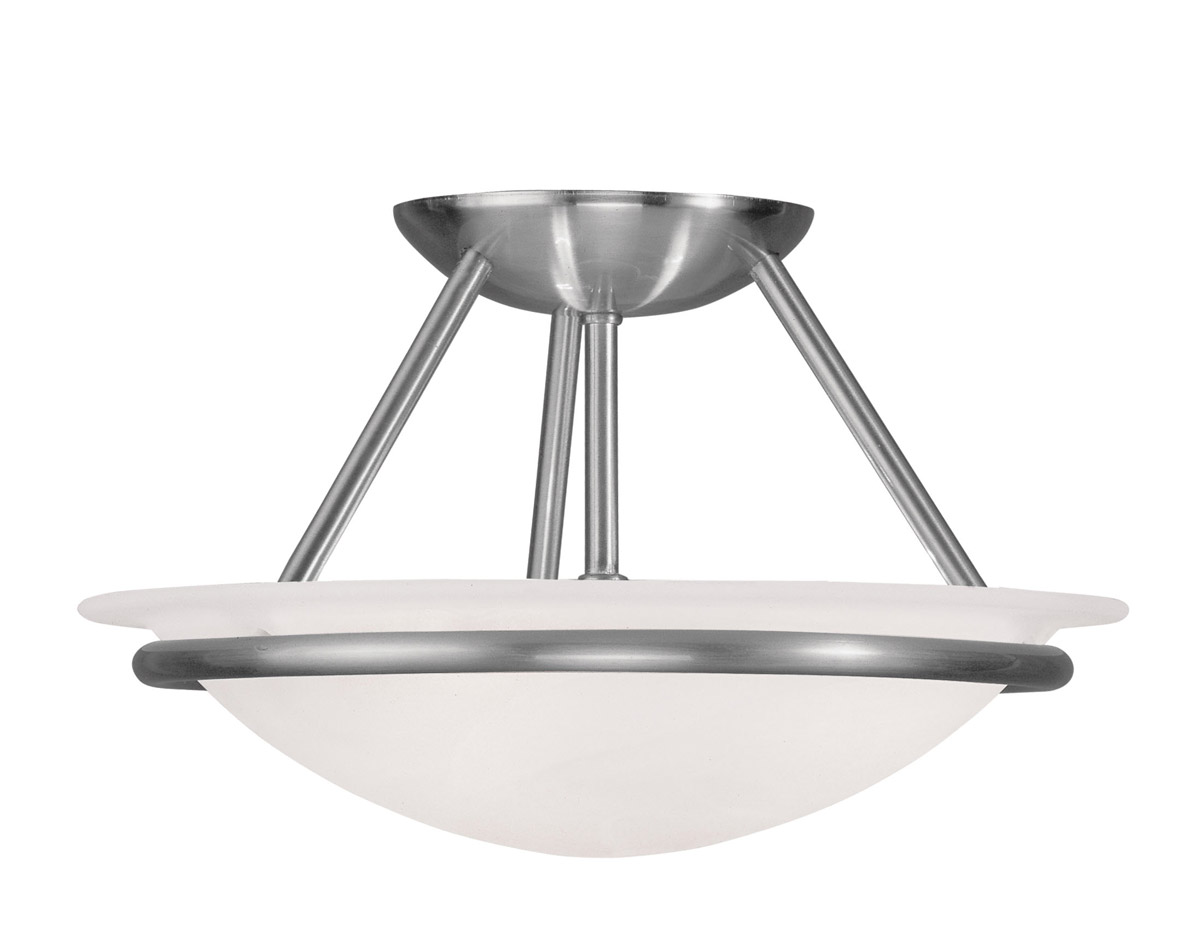 Newburgh 2 Light 12 inch Brushed Nickel Semi-Flush Mount Ceiling Light
