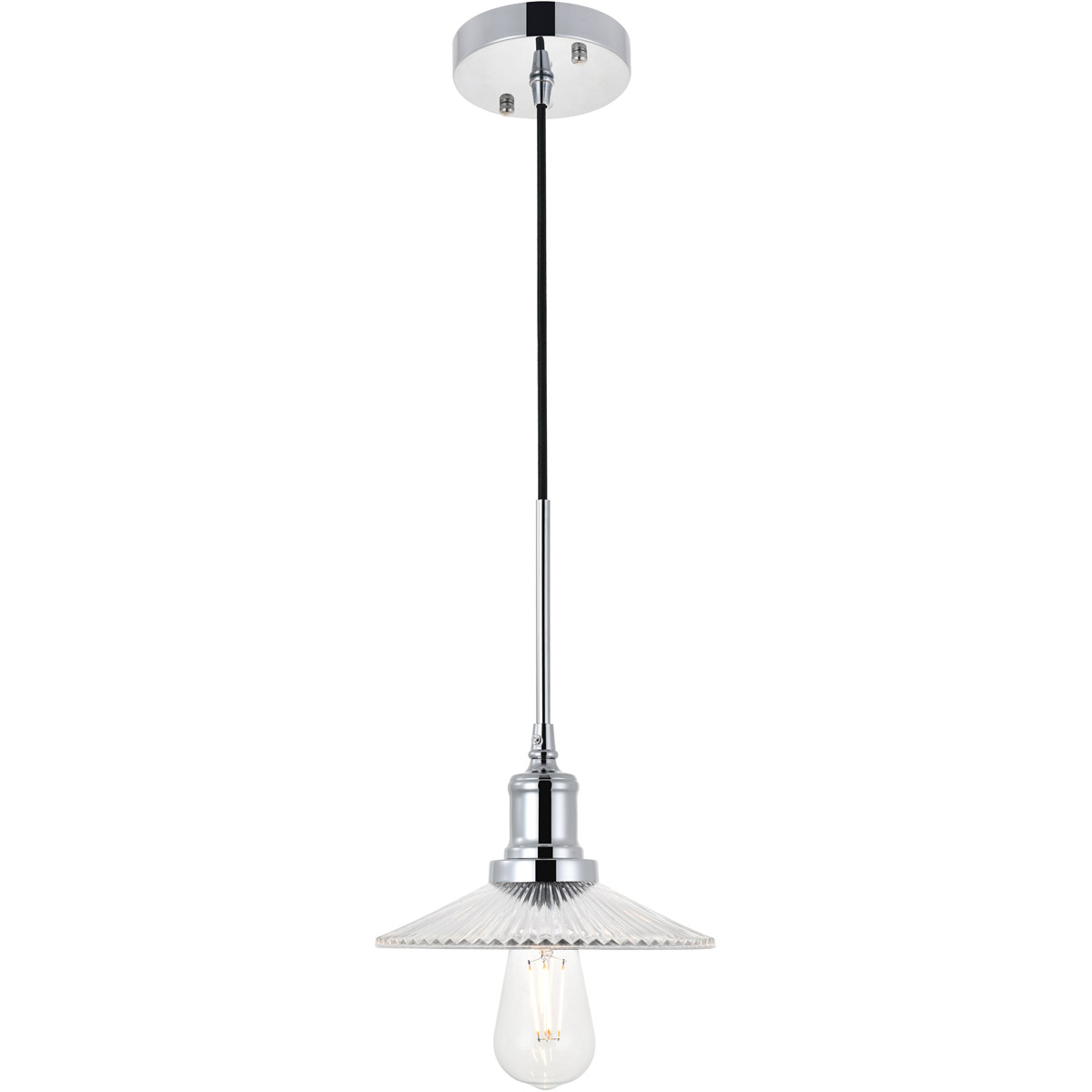 Waltz 1 Light 8.5 inch Chrome Pendant Ceiling Light